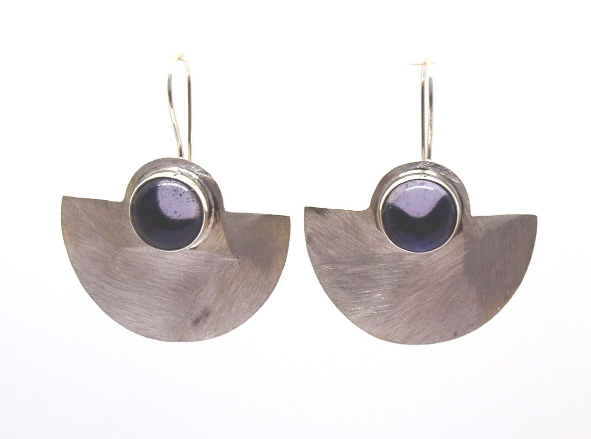 Boucles d'oreille argent brossé quartz