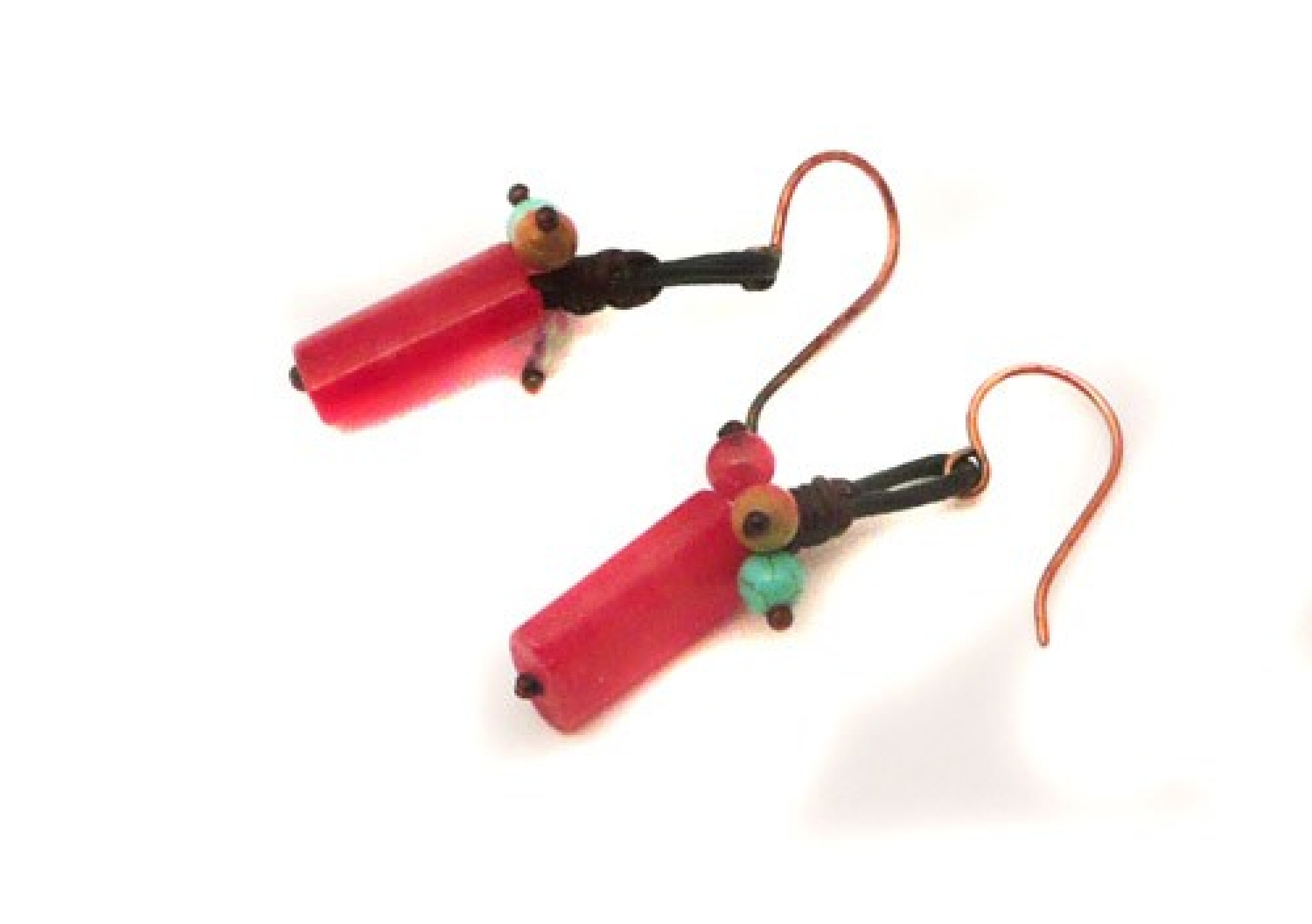 Boucles d'oreille pierres rouge