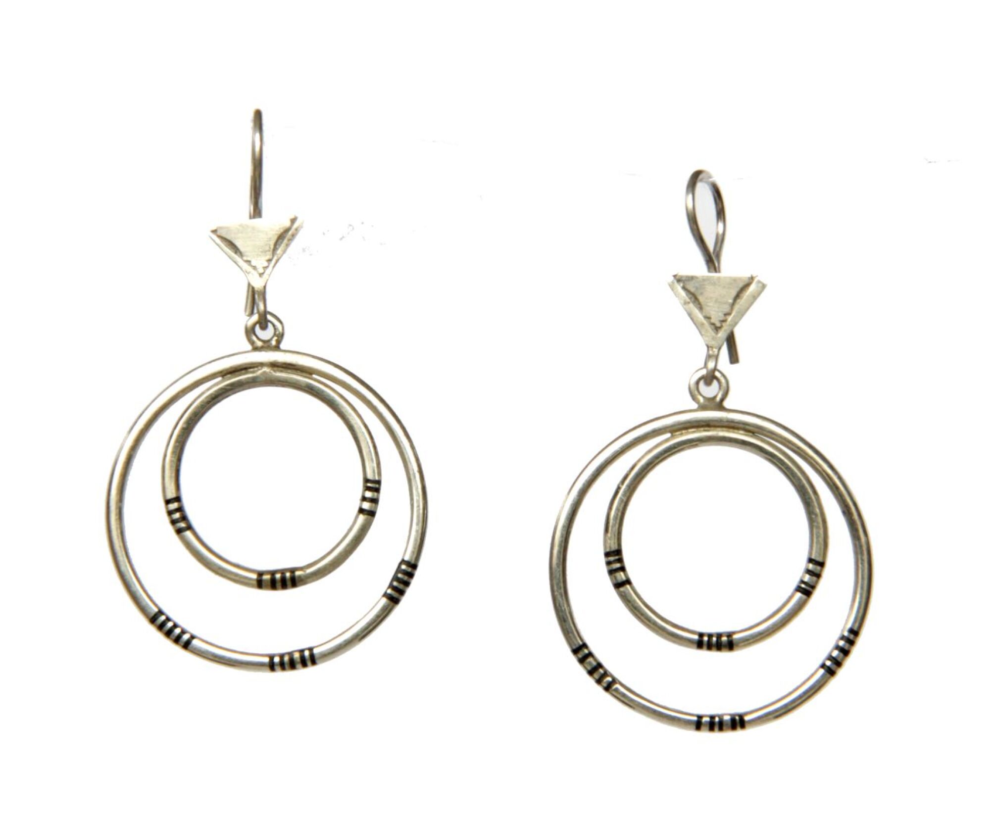 Boucles d'oreille touareg en argent, forme cercles