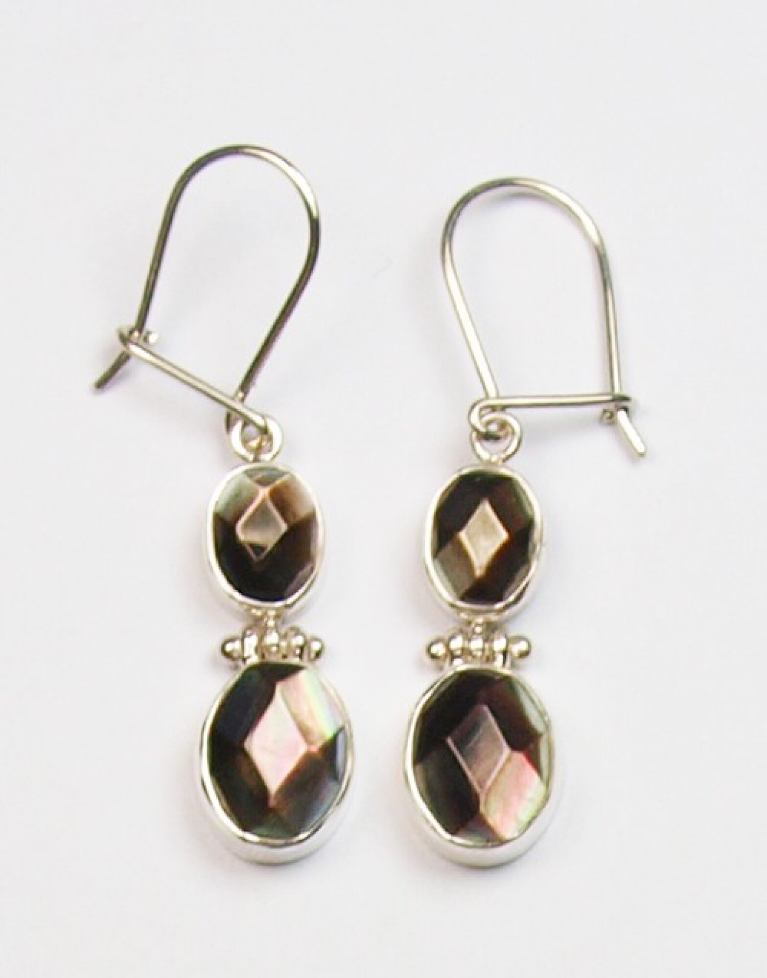 Boucles d'oreilles argent et nacre