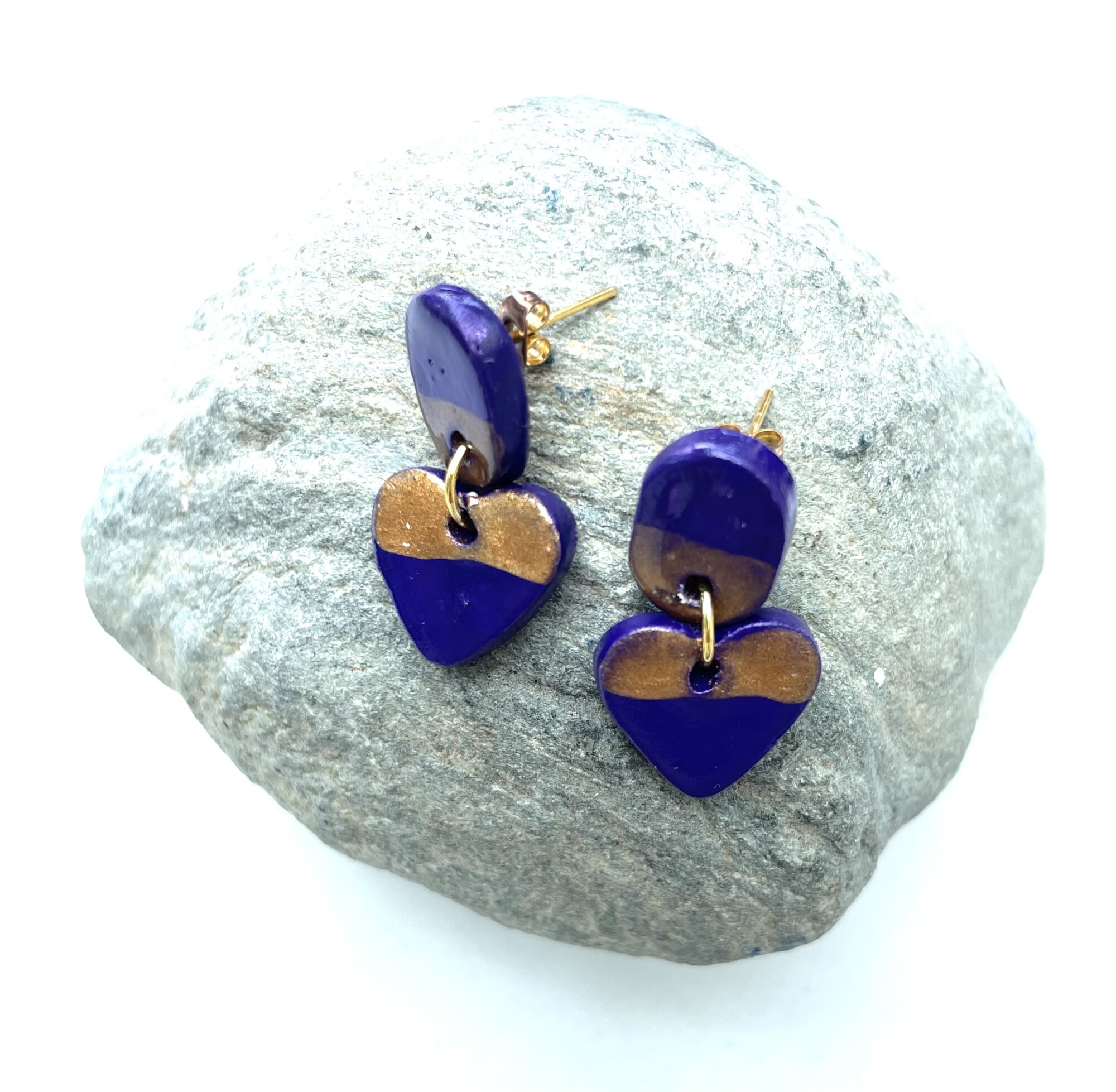 Boucles d'oreilles, clou d'oreille en céramique