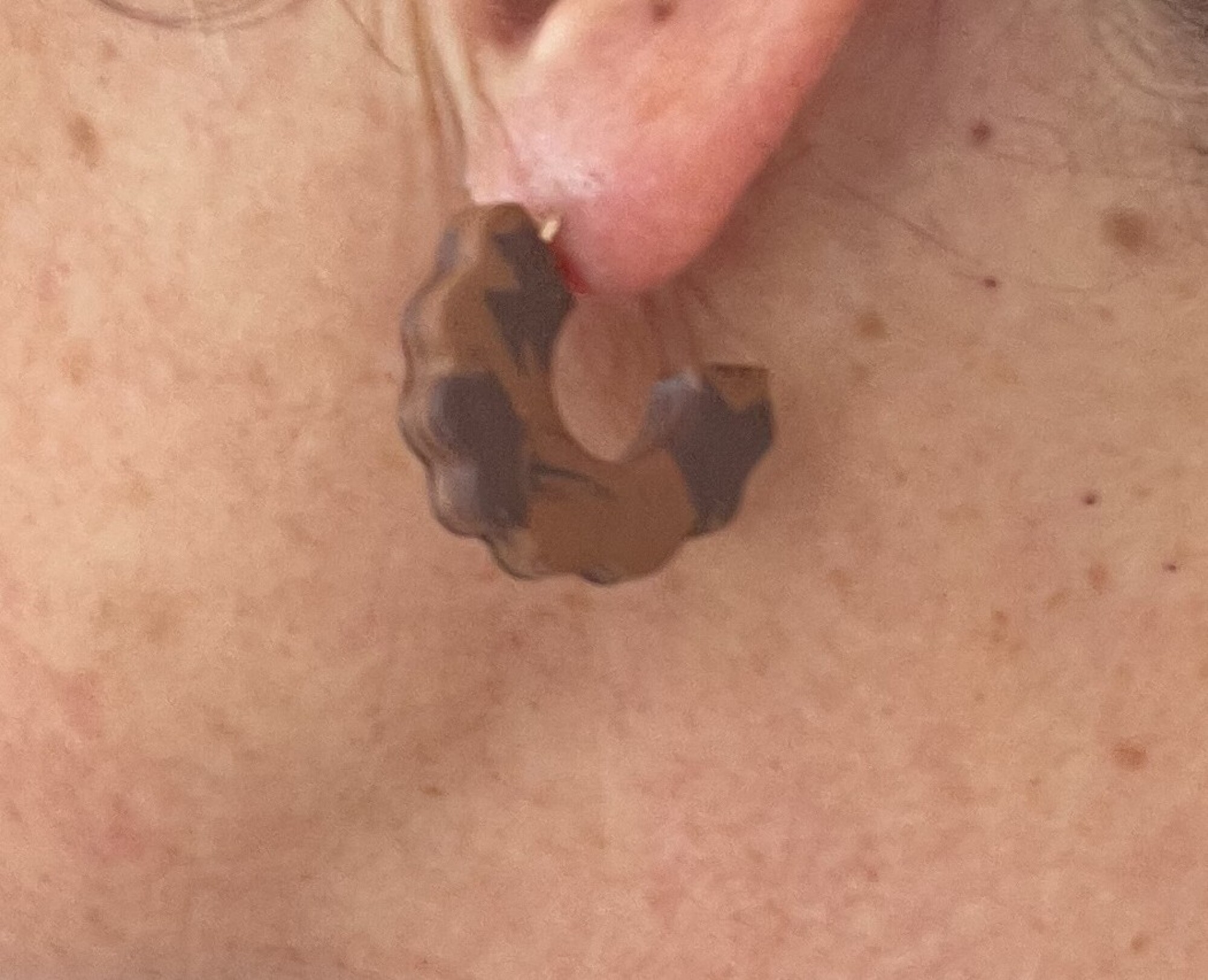 Boucles d'oreilles, créoles marron - Modèle fait main