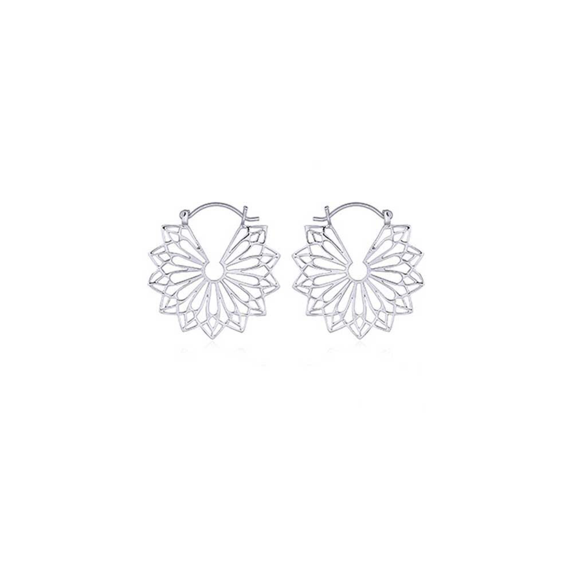 Boucles d'oreilles créoles motif géométrique