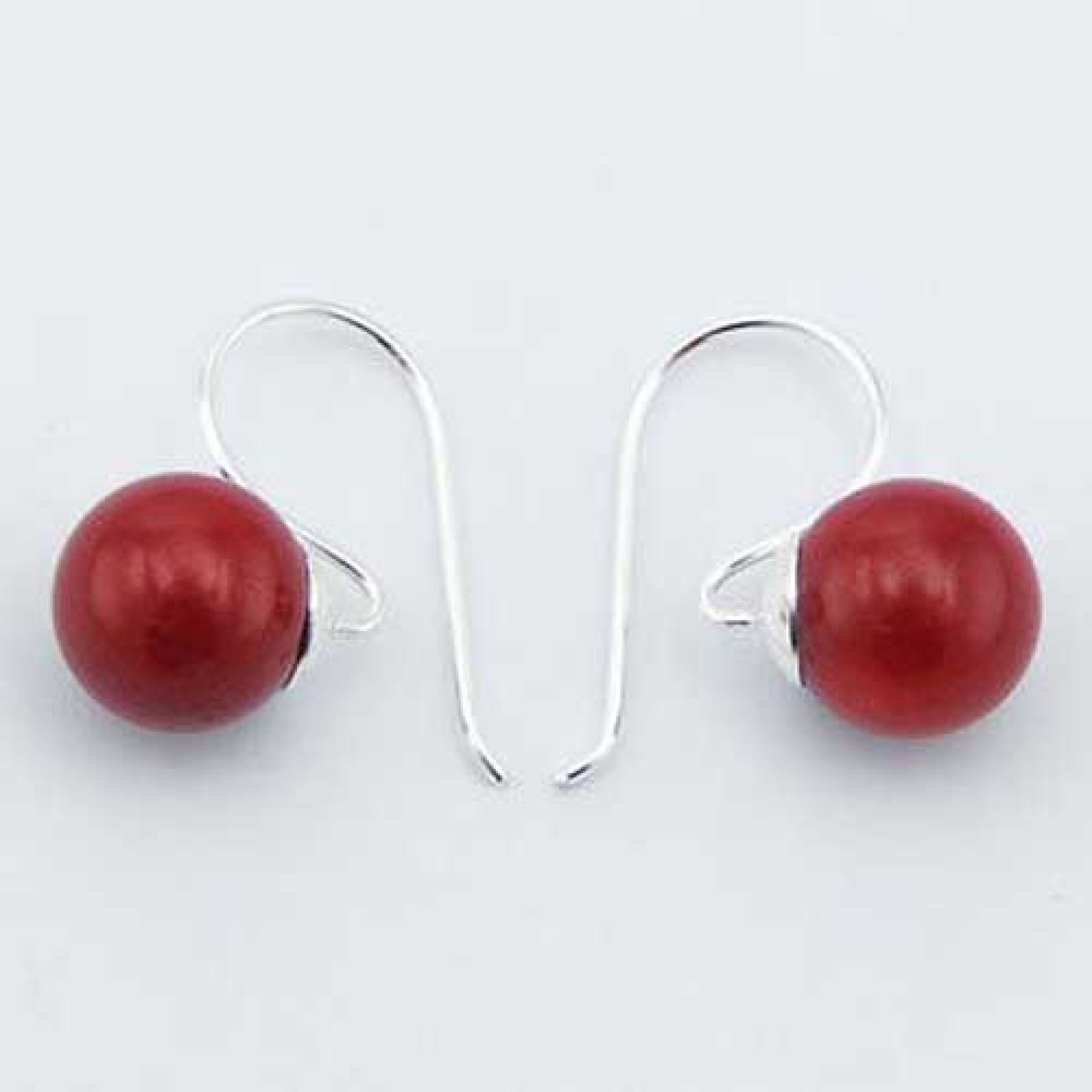 Boucles d'oreilles, dormeuse rouge