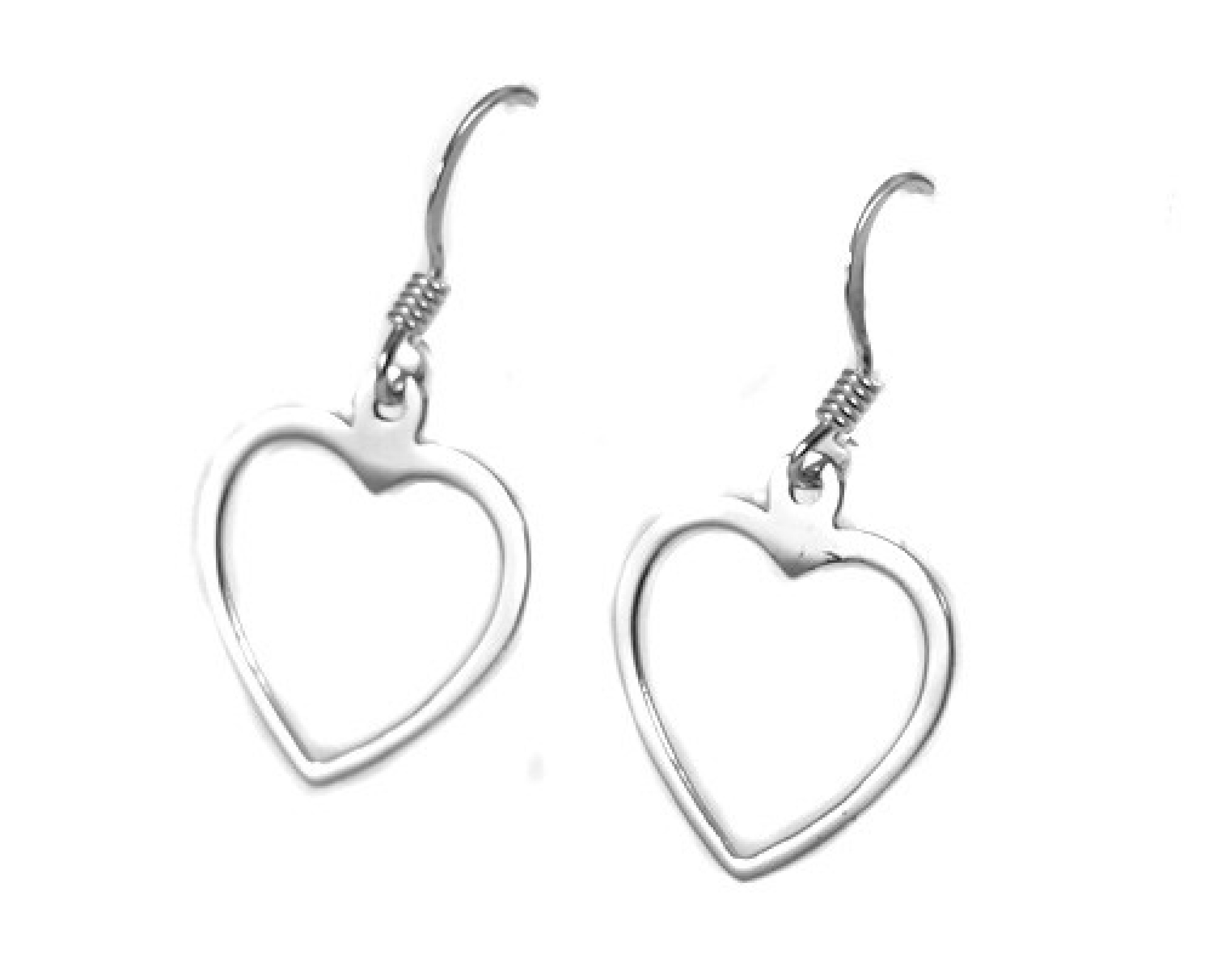 Boucles d'oreilles en argent forme coeur évidé