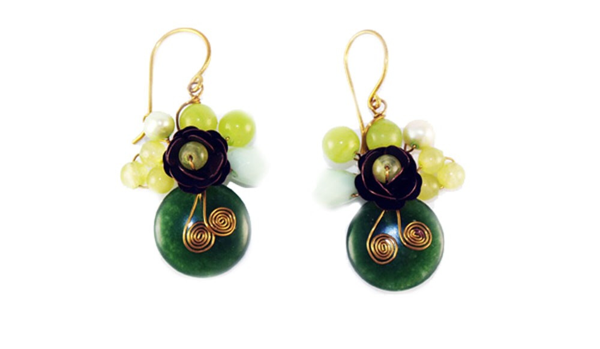 Boucles d'oreilles pierre verte