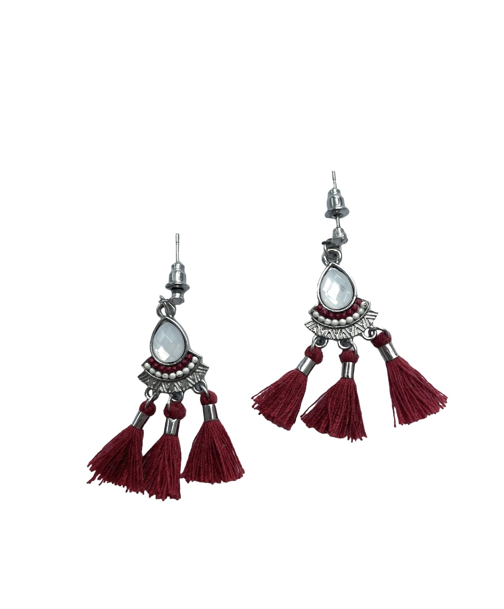 Boucles d’oreilles pompons rouges