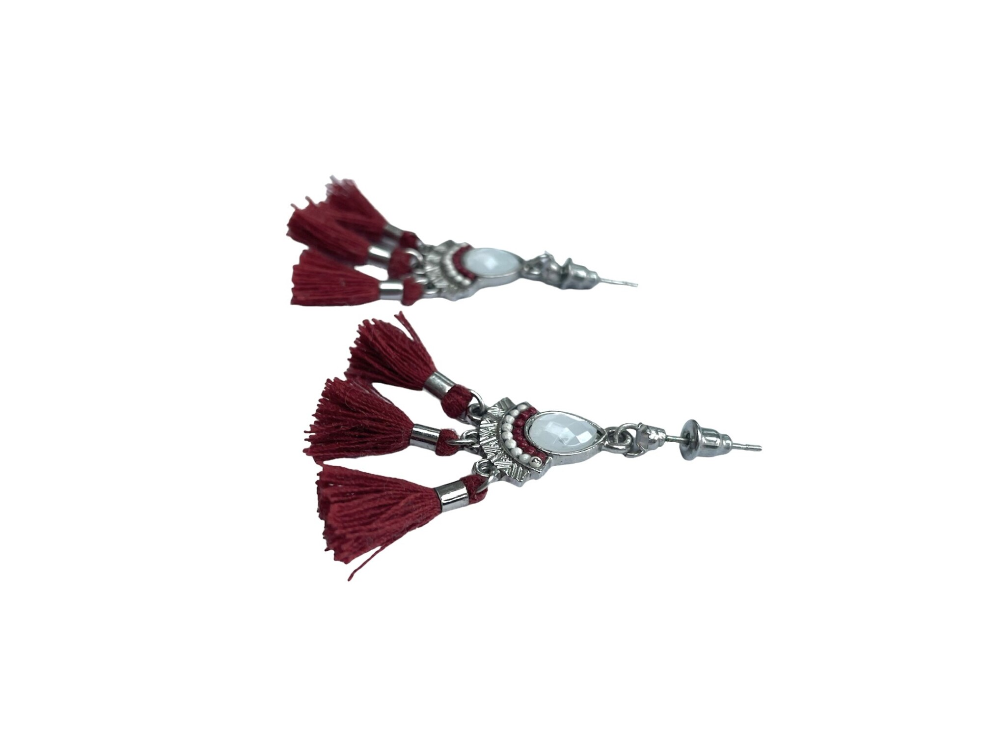 Boucles d’oreilles pompons rouges