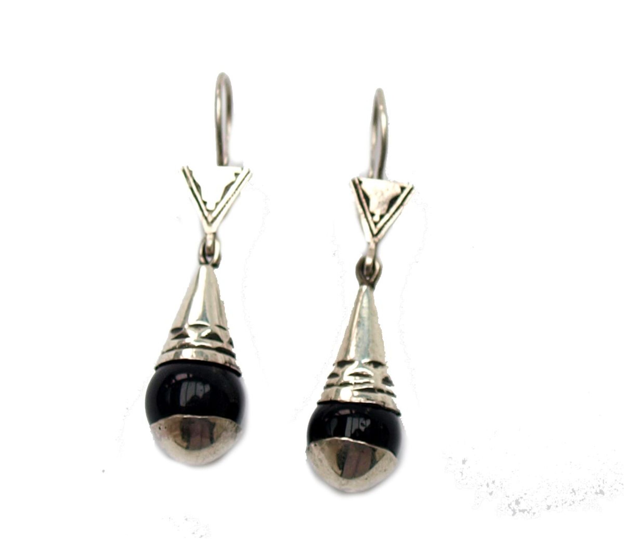 boucles d'oreilles touareg argent agate noire