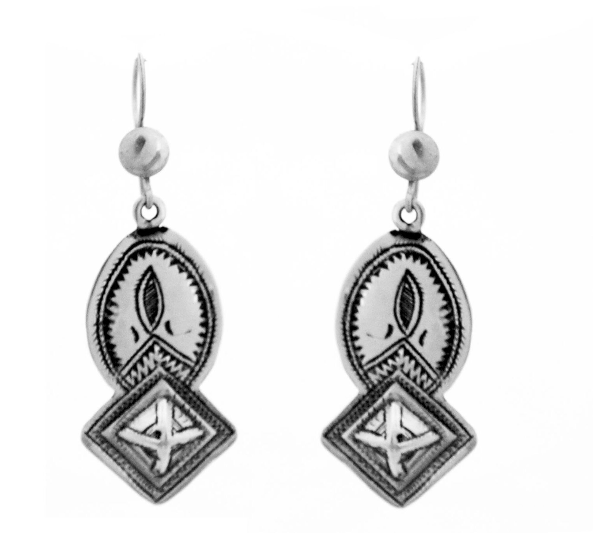 Boucles d'oreilles touareg longues artisanat afrique