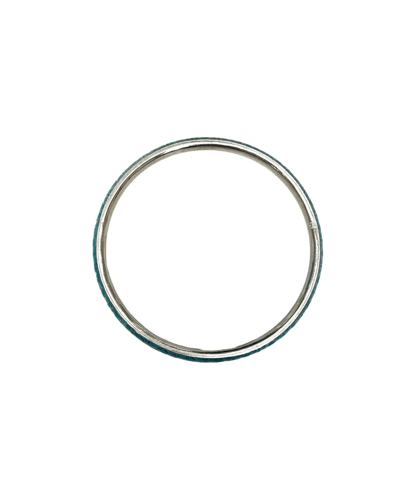 Bracelet argent et émail bleu fabriqué  à la main