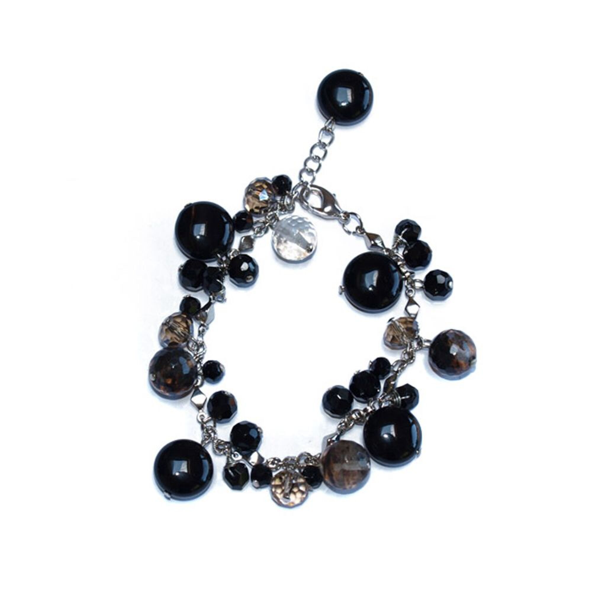 Bracelet argenté et perles