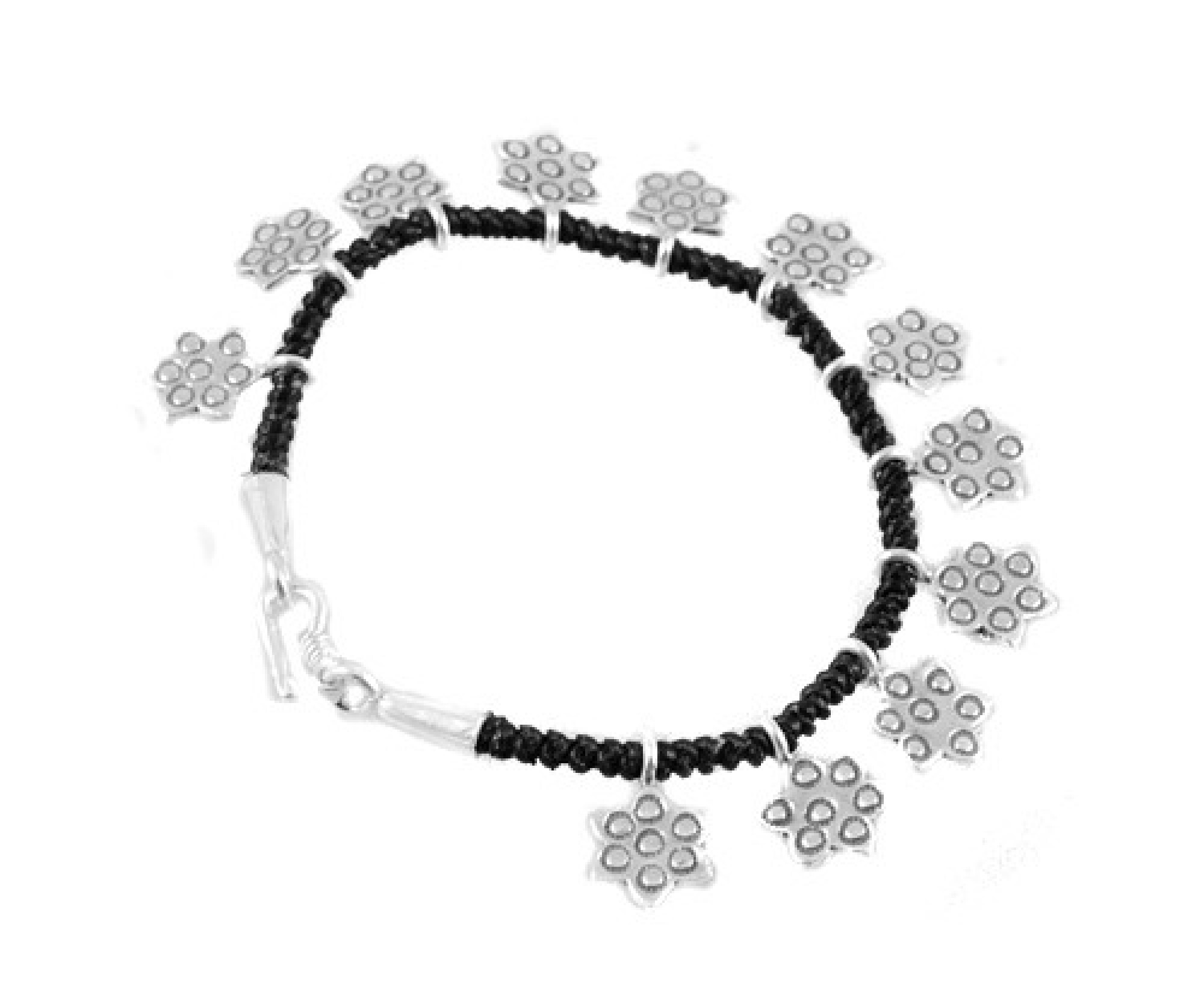 Bracelet en argent coton tressé