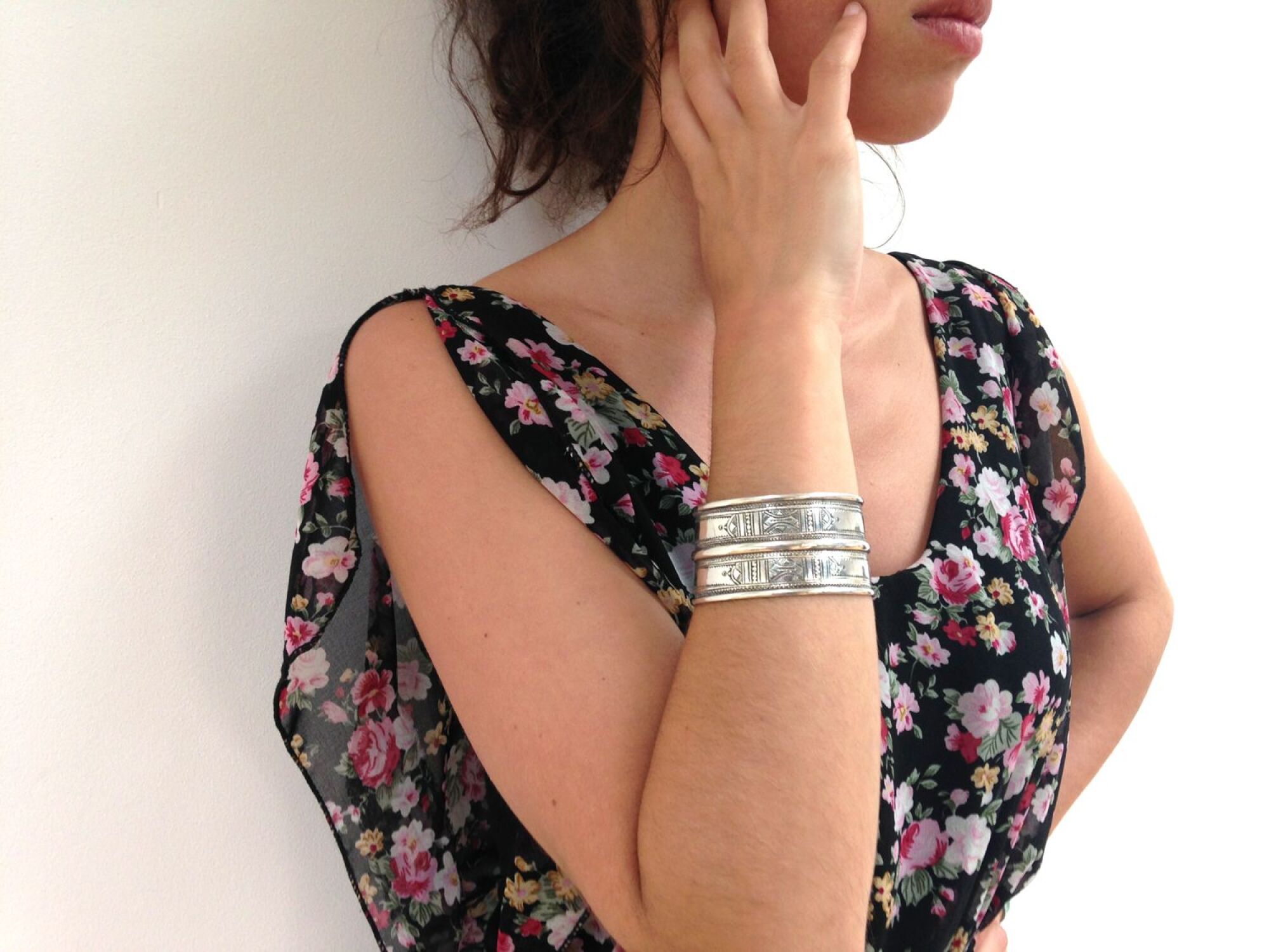 Bracelet manchette traditionelle touareg fait main