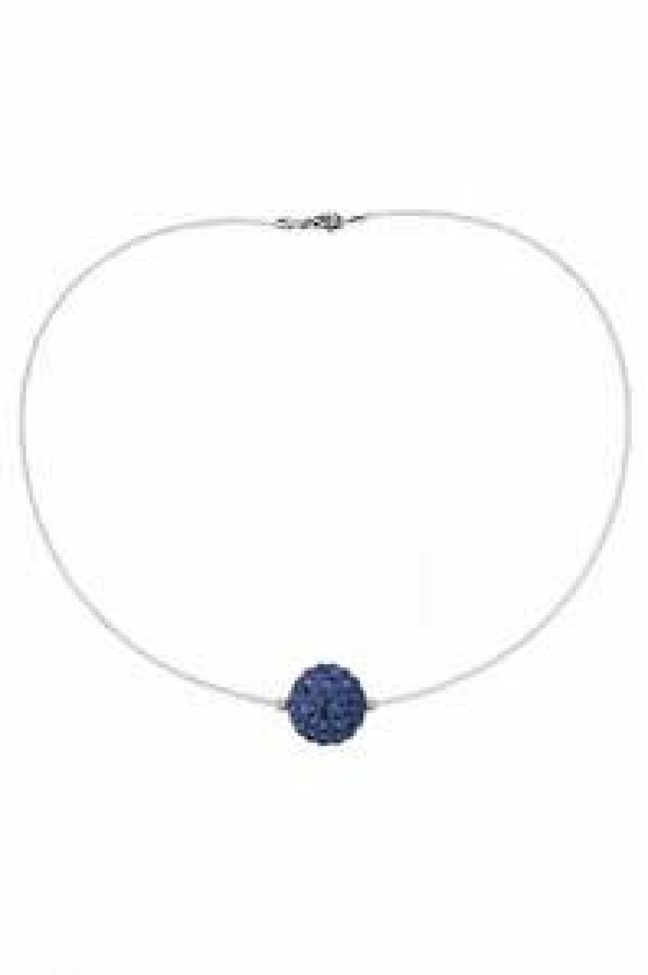 Collier strass bleu nuit et nylon - Diamètre 0.8cm