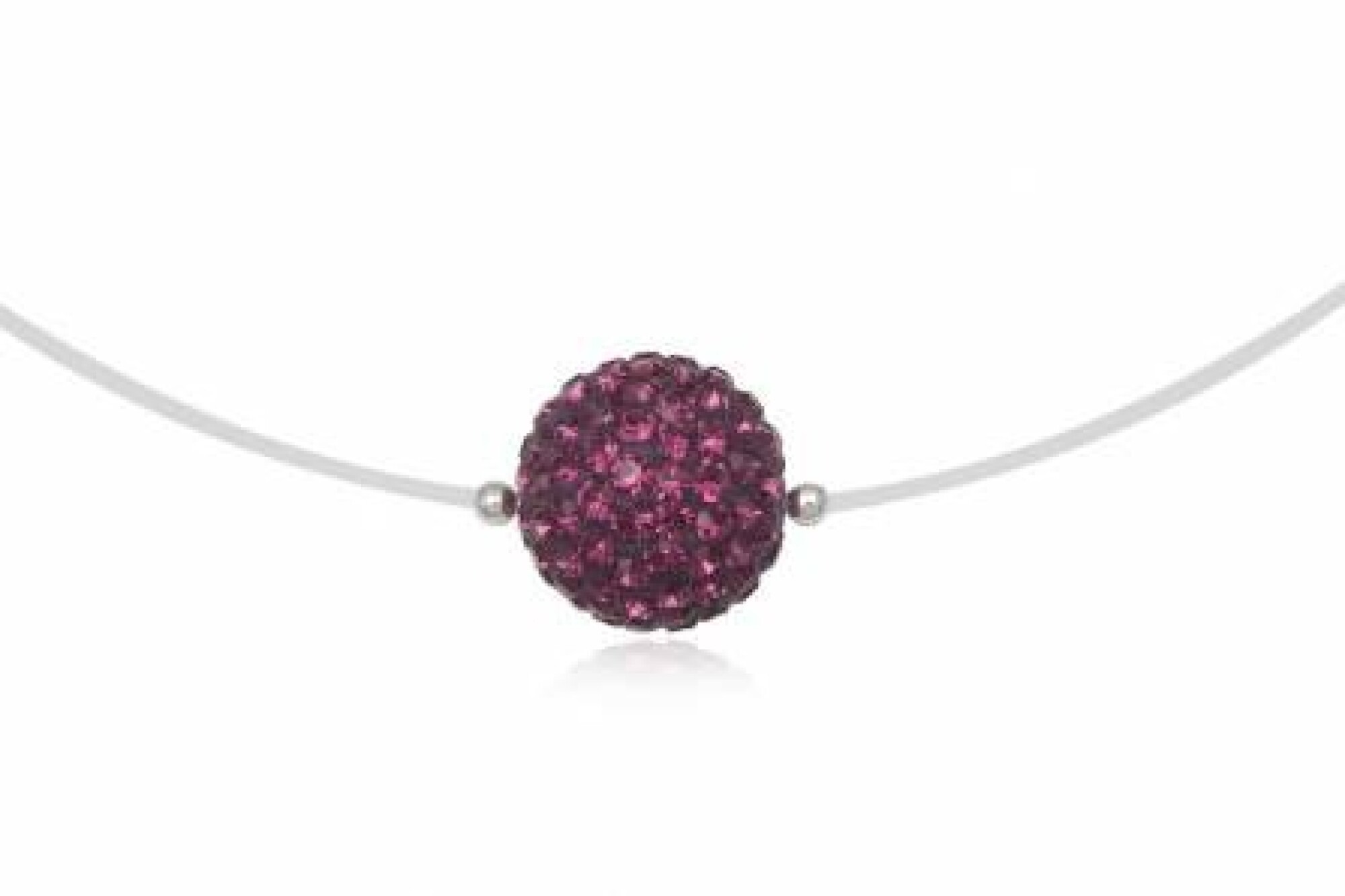 Collier strass et nylon PRUNE- Diamètre 1cm