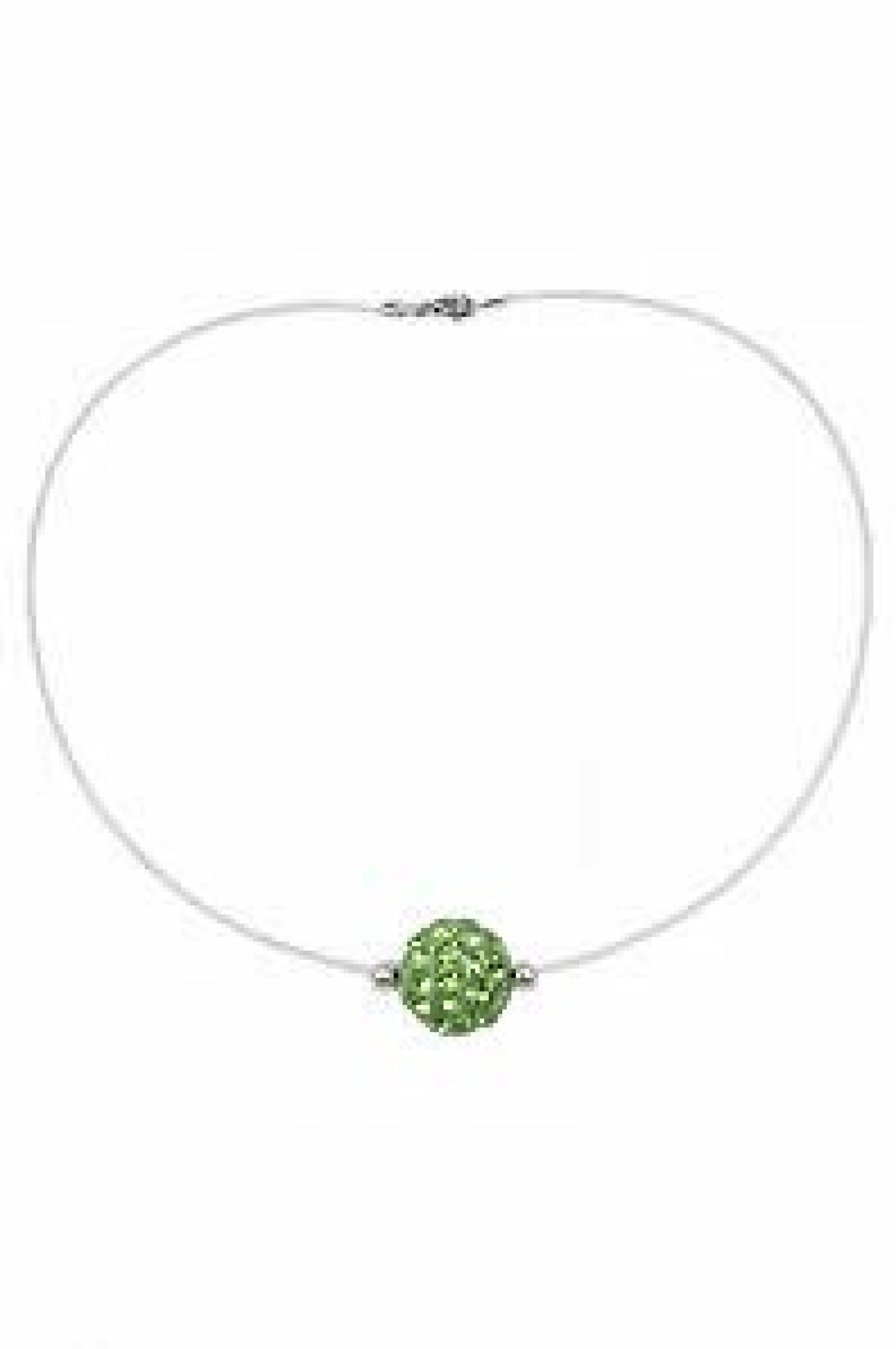Collier strass vert fil de nylon - Diamètre 1cm