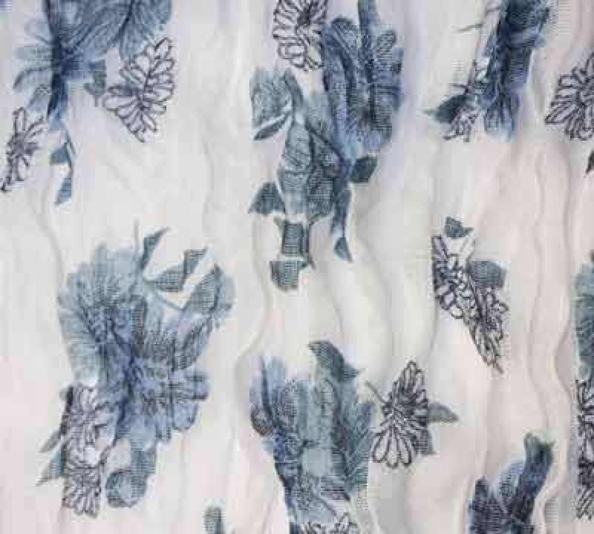 Foulard en coton, blanc et gris