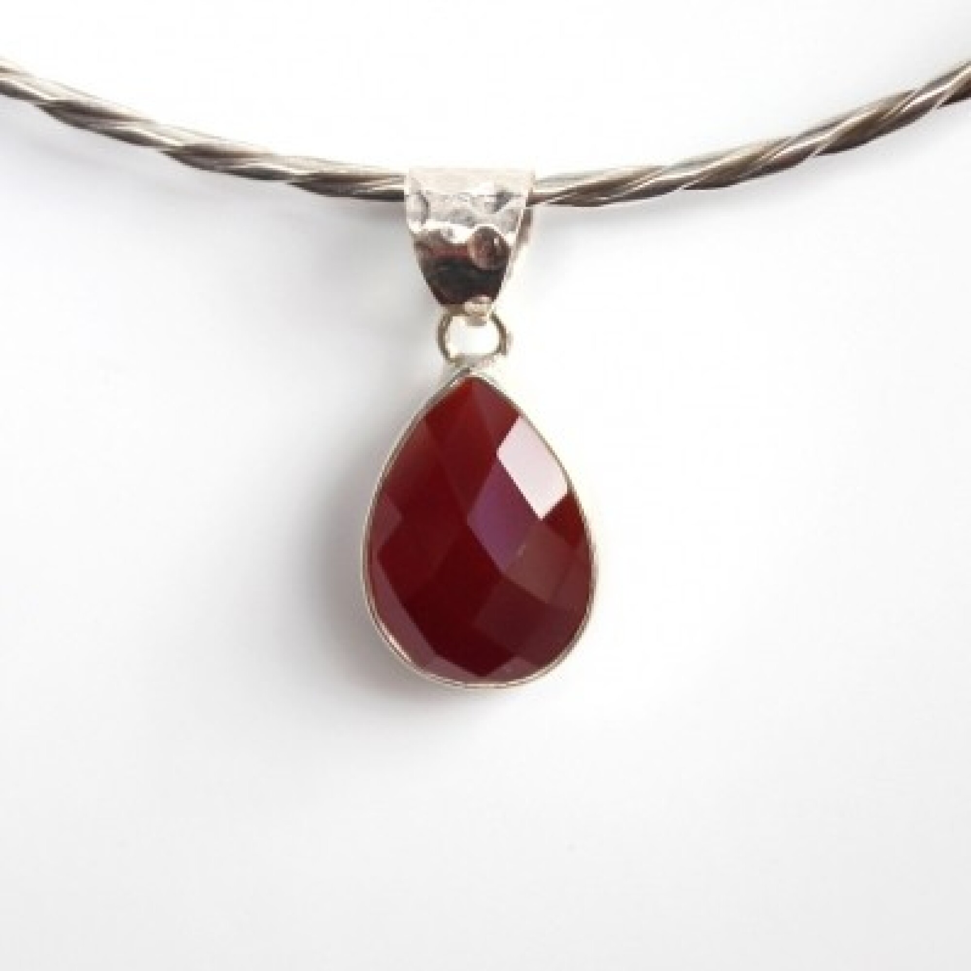 Pendentif argent & cornaline