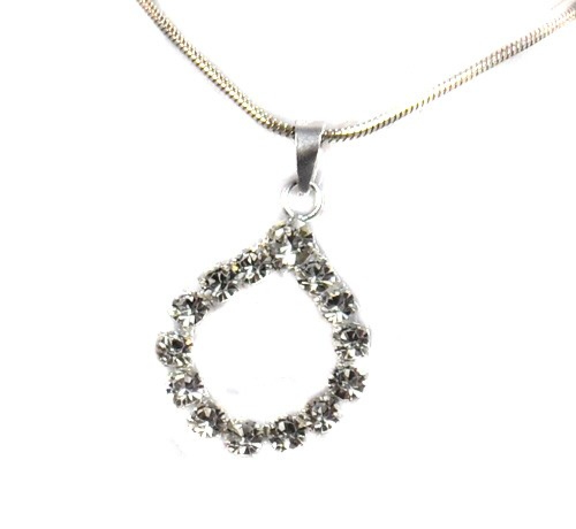 Pendentif en argent et strass blancs