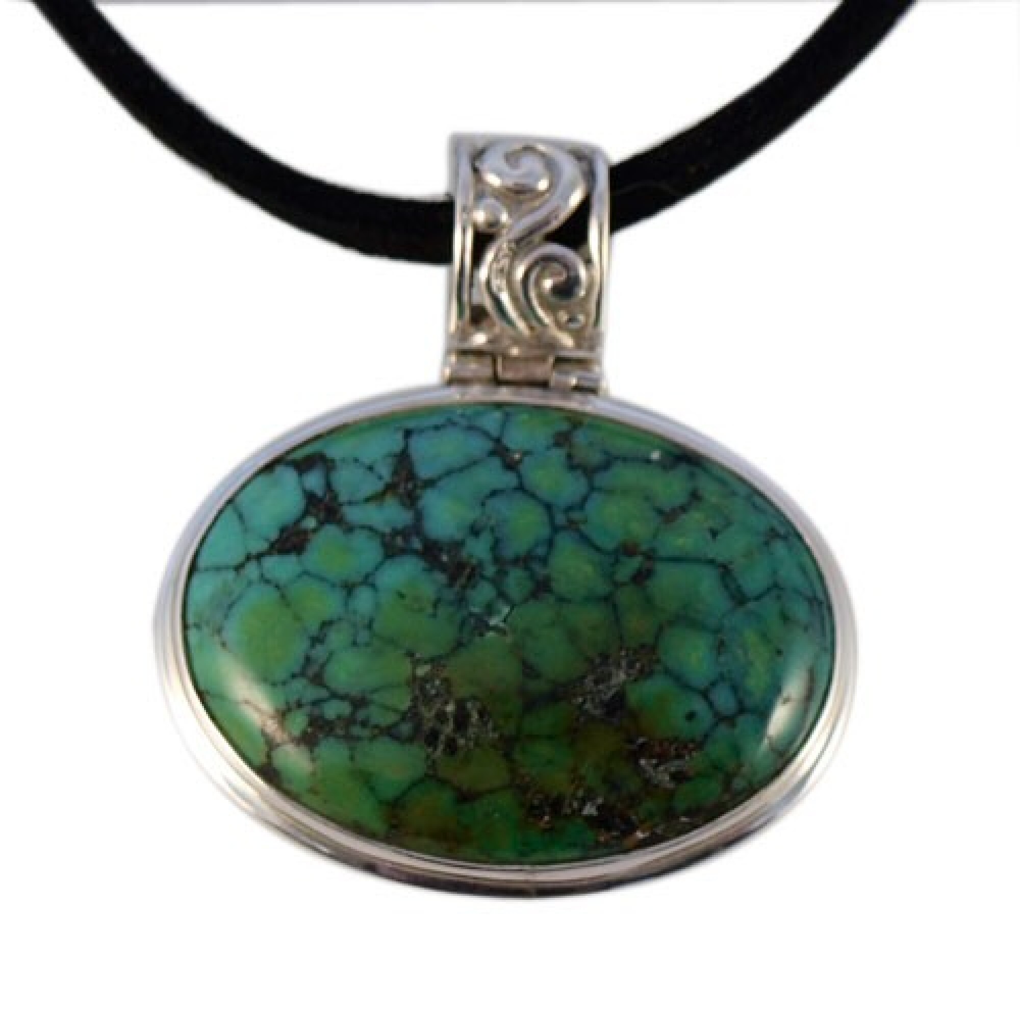 Pendentif en argent et turquoise