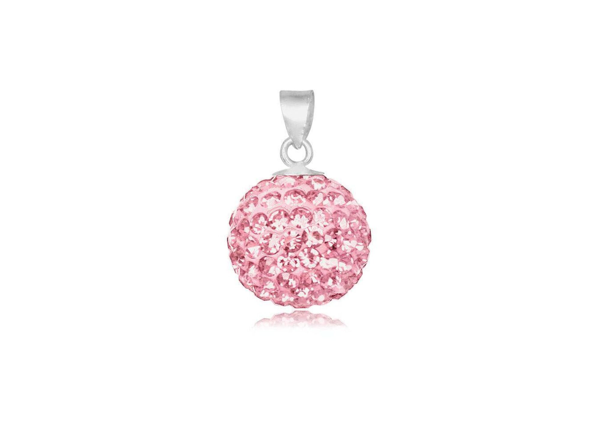 Pendentif shamballa rose clair - Diamètre 1,4cm