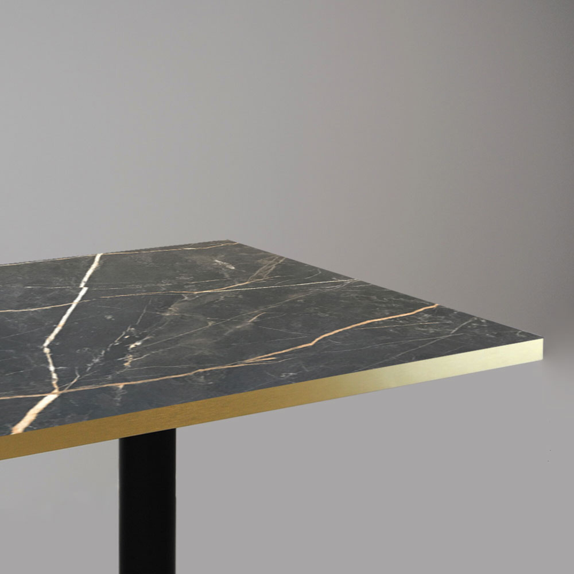 Mange-debout 60x60cm - modèle Milan marbre samas chants laiton