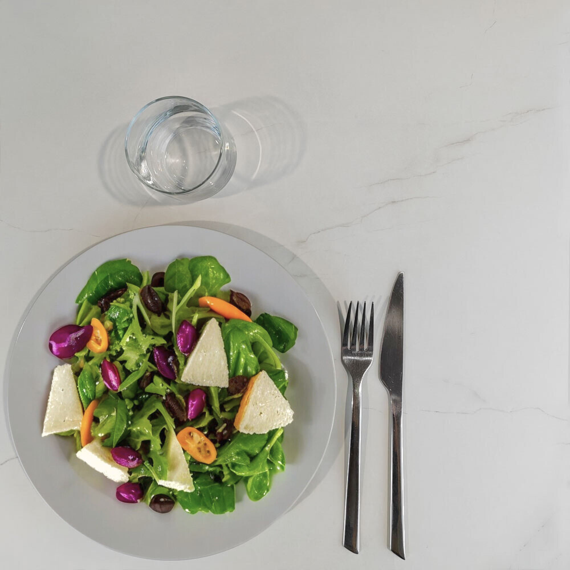 Mange-debout 60x60cm - modèle Rome marbre paro