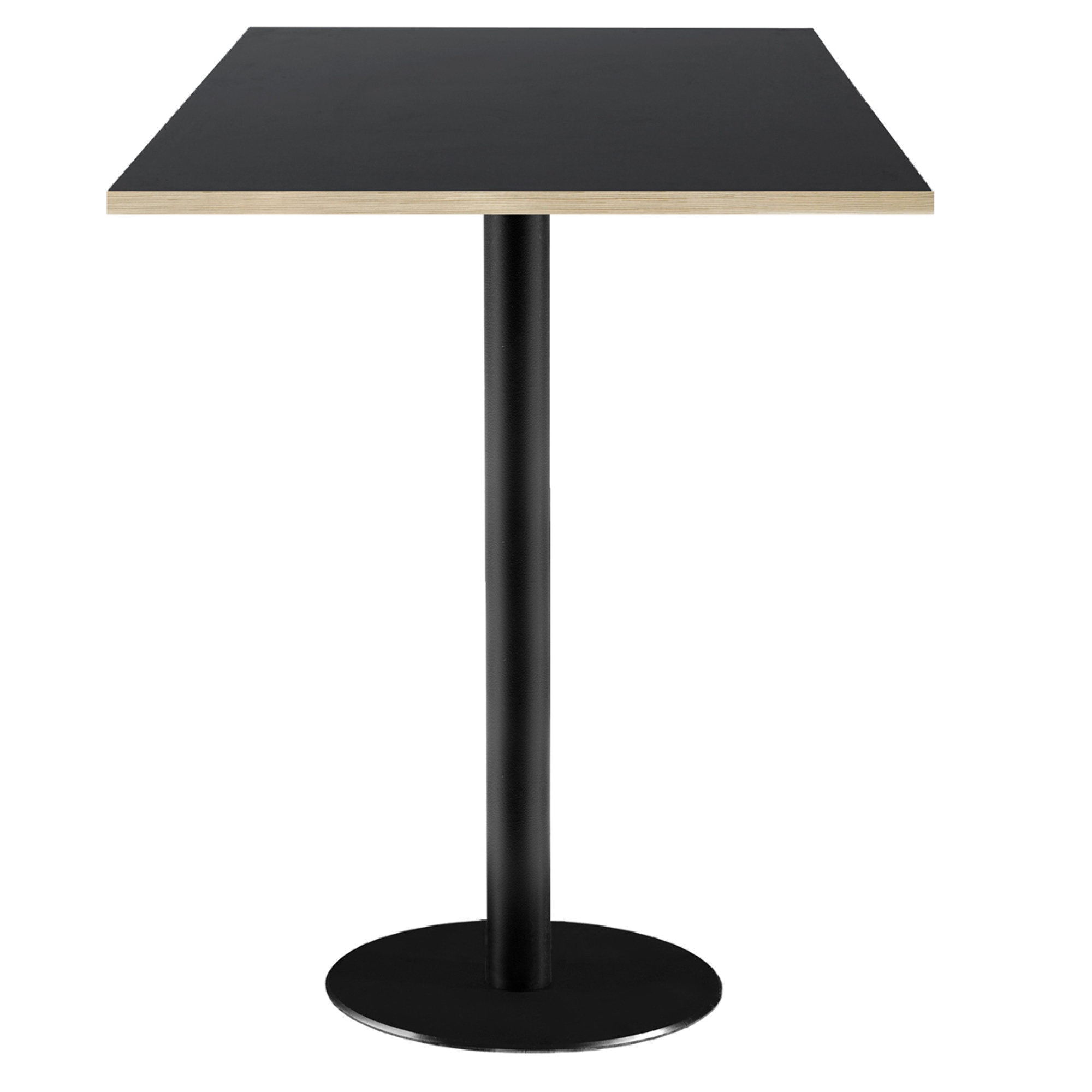 Mange-debout 60x60cm - modèle Rome noir avec chants bois