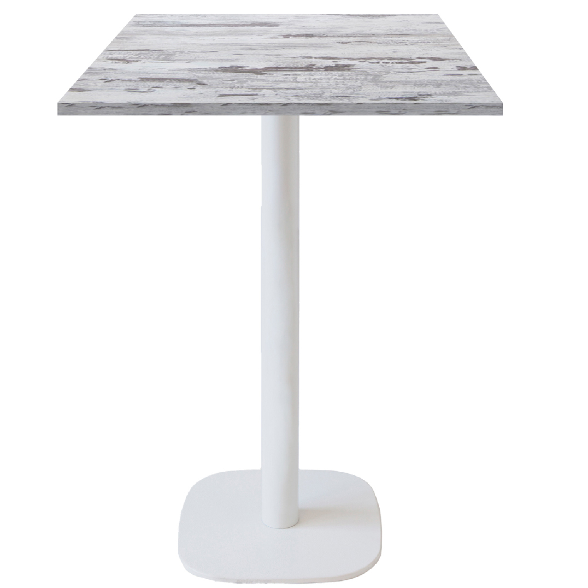 Mange-debout 60x60cm - modèle Round pied blanc chêne islande