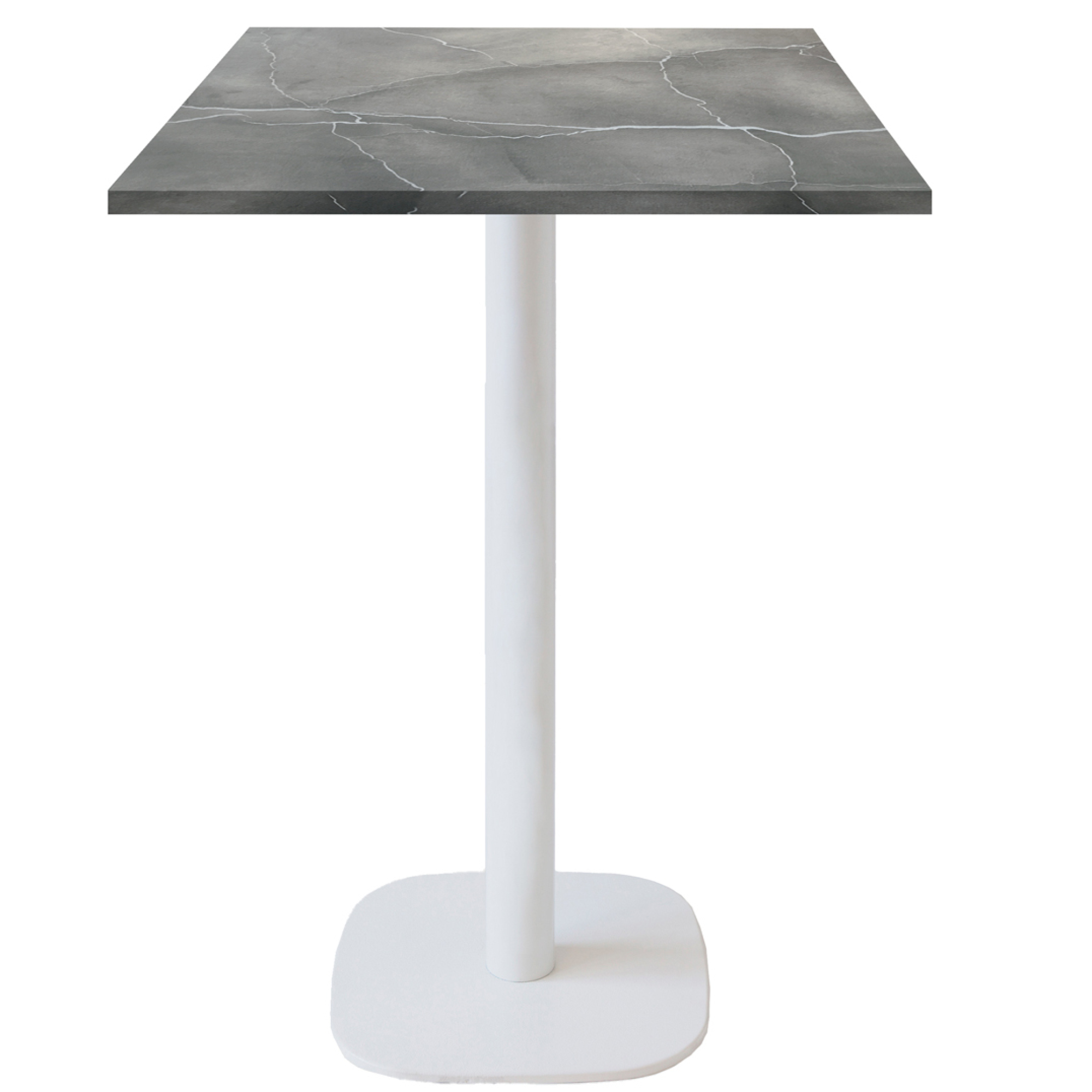 Mange-debout 60x60cm - modèle Round pied blanc lune bleue