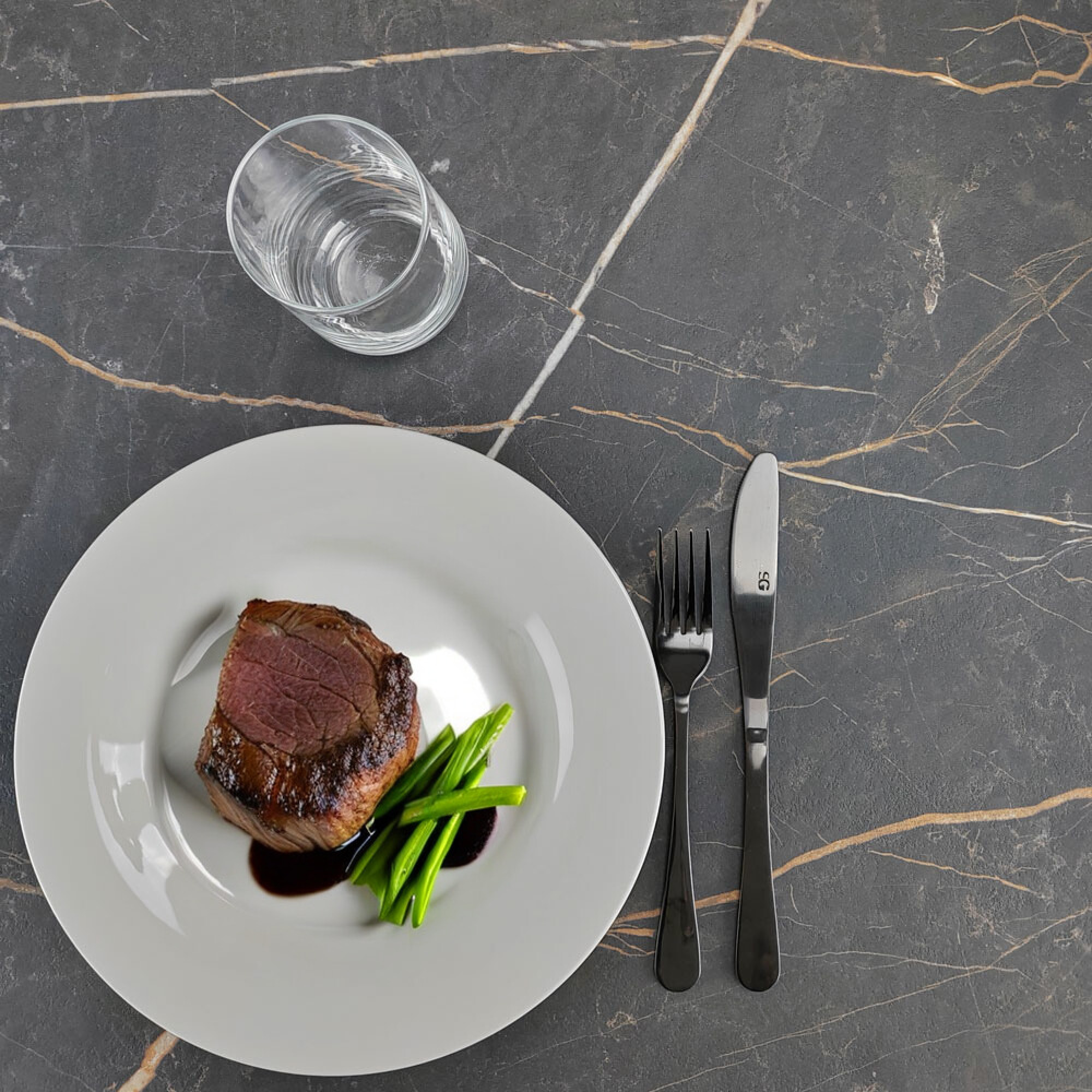 Mange-debout Ø60cm Rome bistrot marbre feu