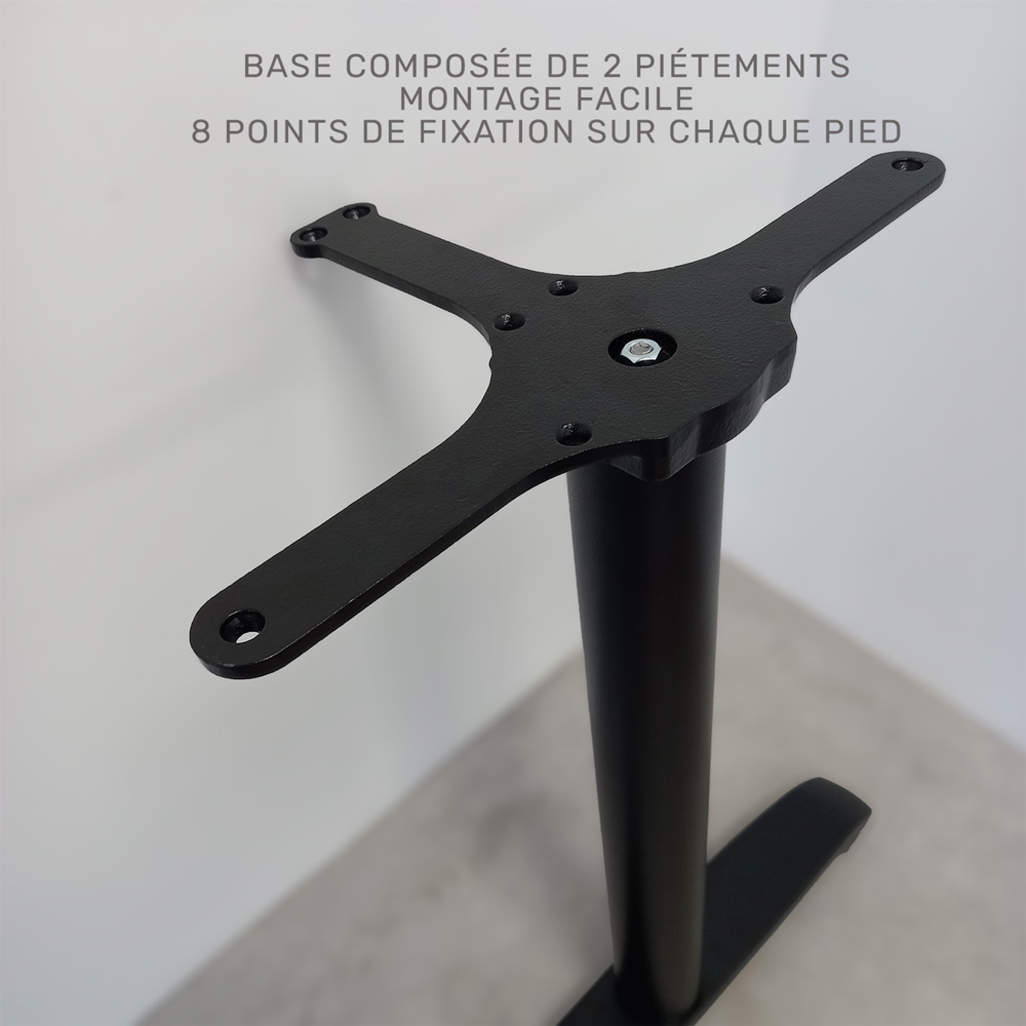 Piétement pour table rectangulaire, modèle Bazila noir
