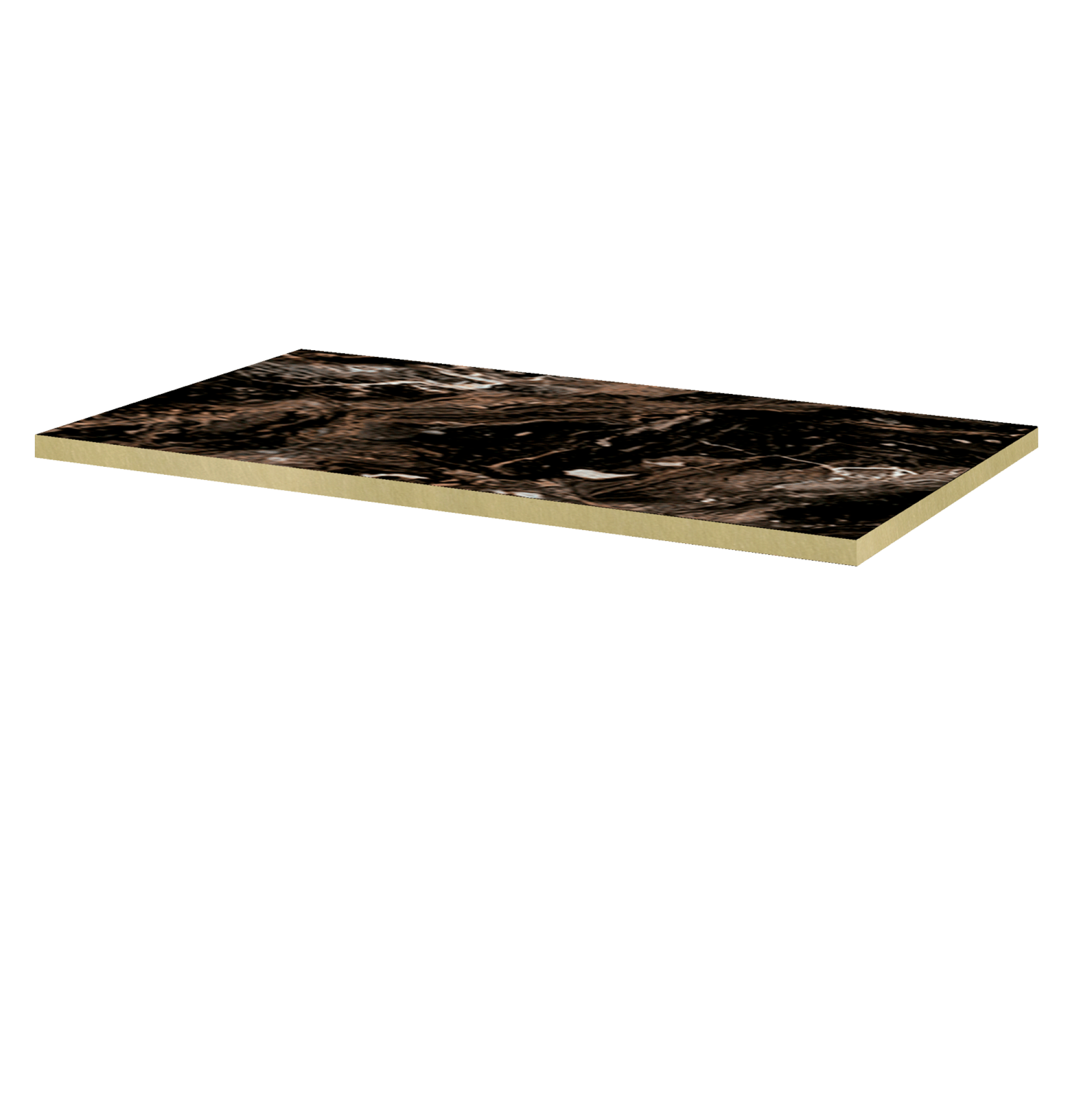 Plateau 140x70 decor marbre capuccino chants laiton