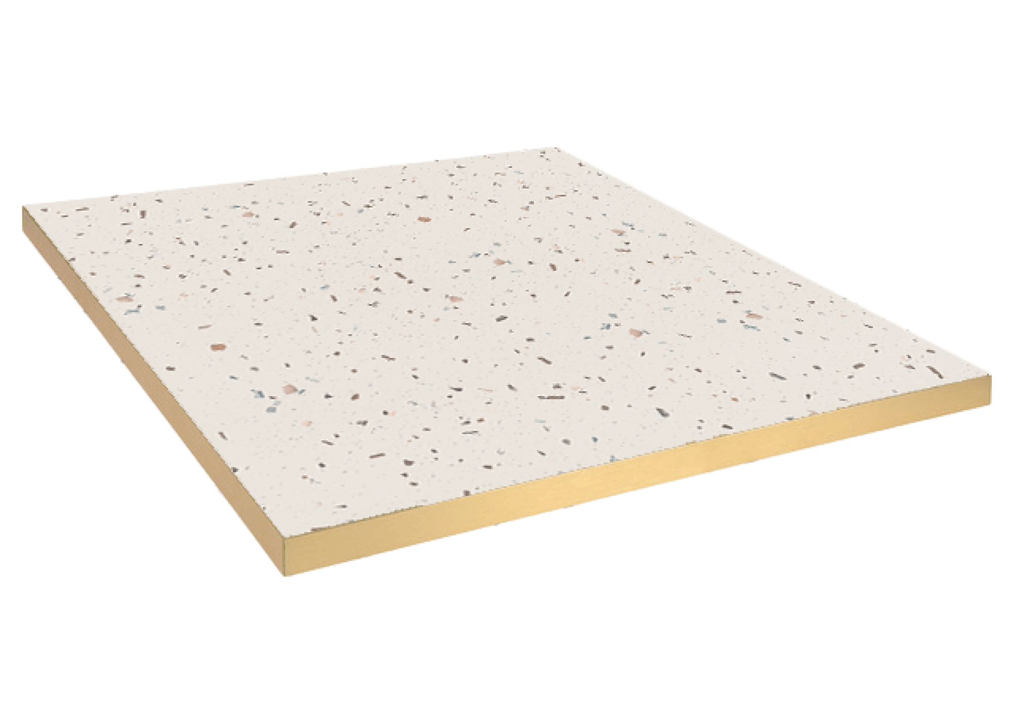 Plateau 60x60 decor terrazzo cassata chants laiton