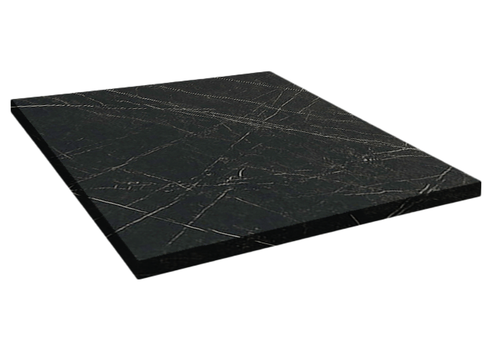 Plateau 70x70 decor marbre noir