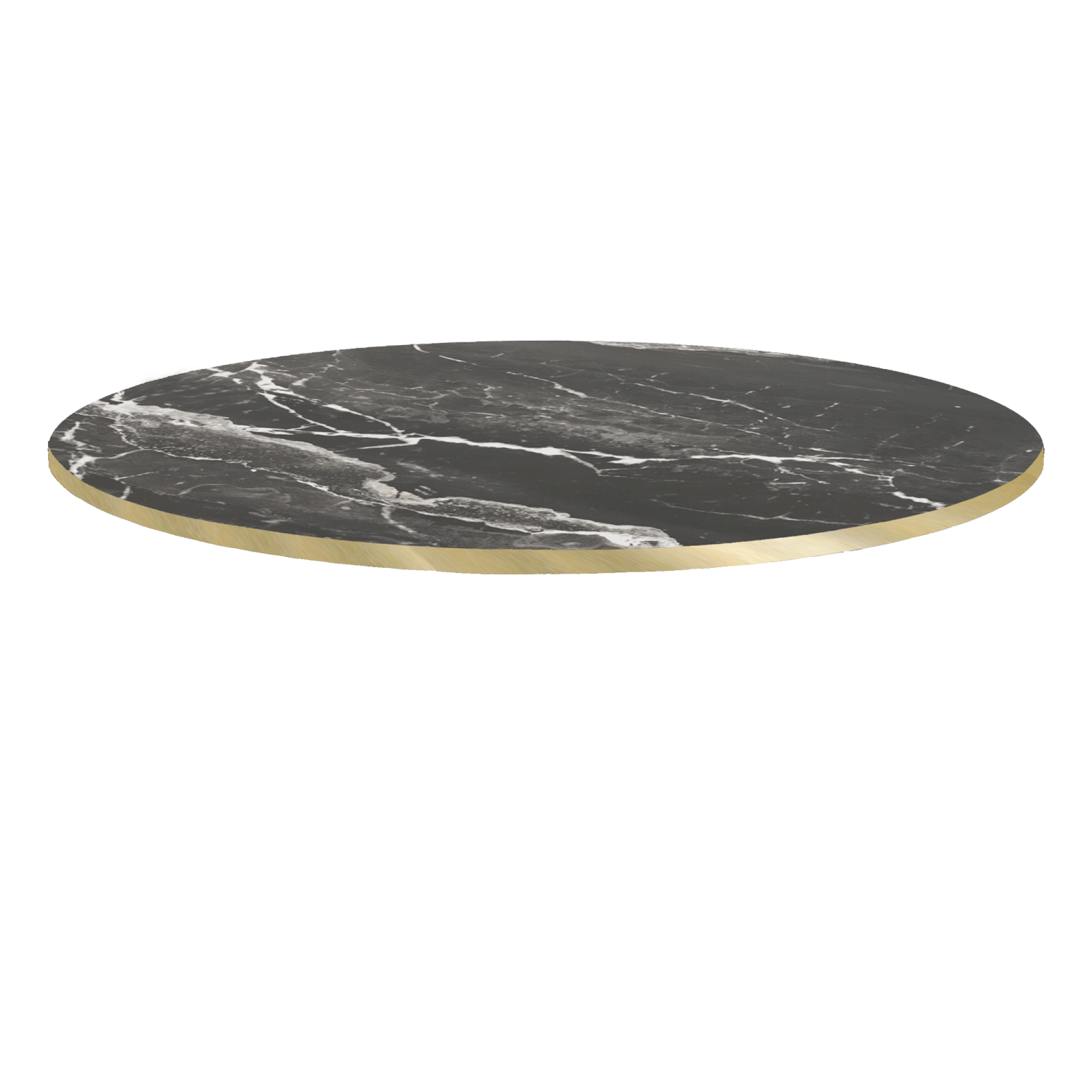 Plateau Ø120 decor marbre royal chants laiton