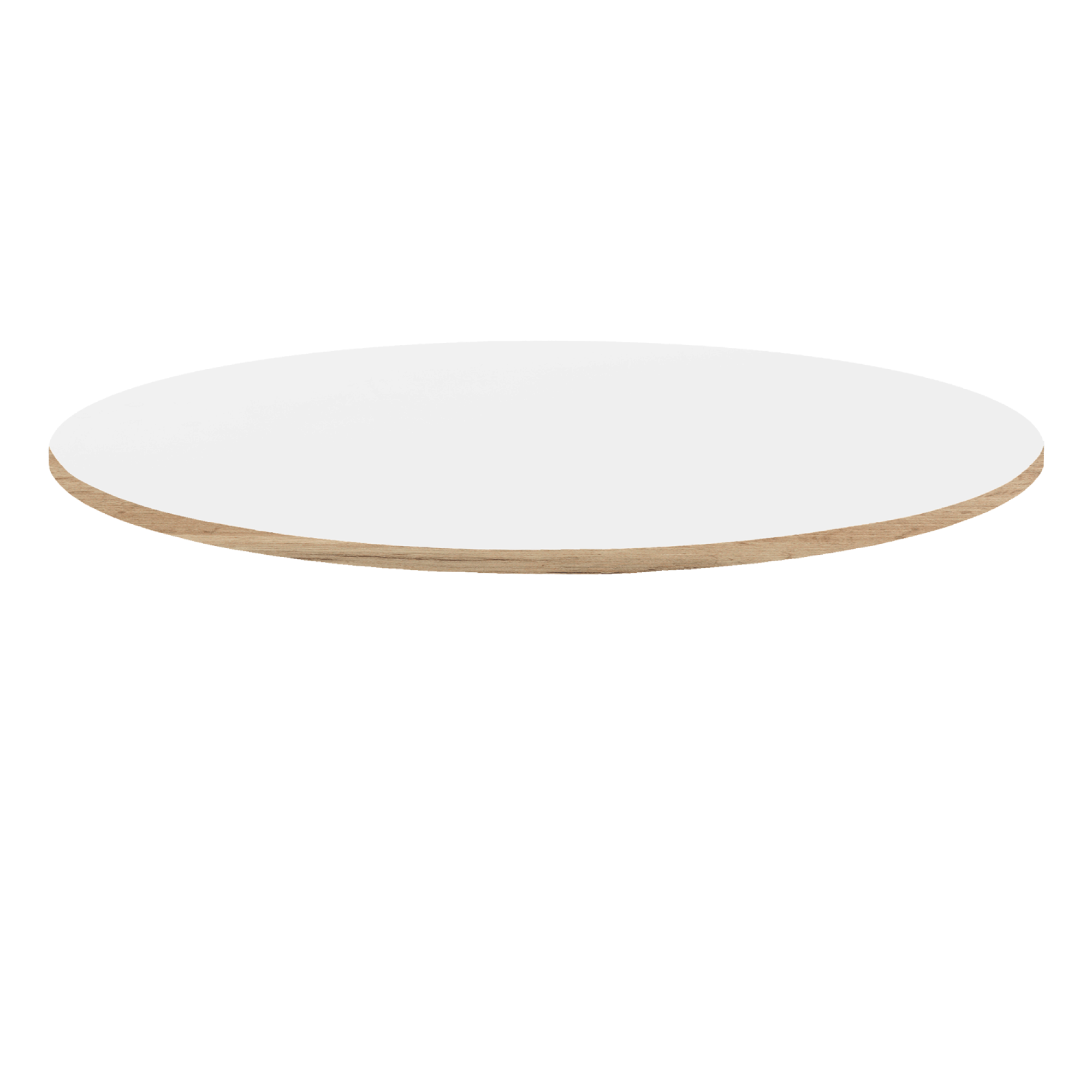 Plateau Ø70 blanc chants bois