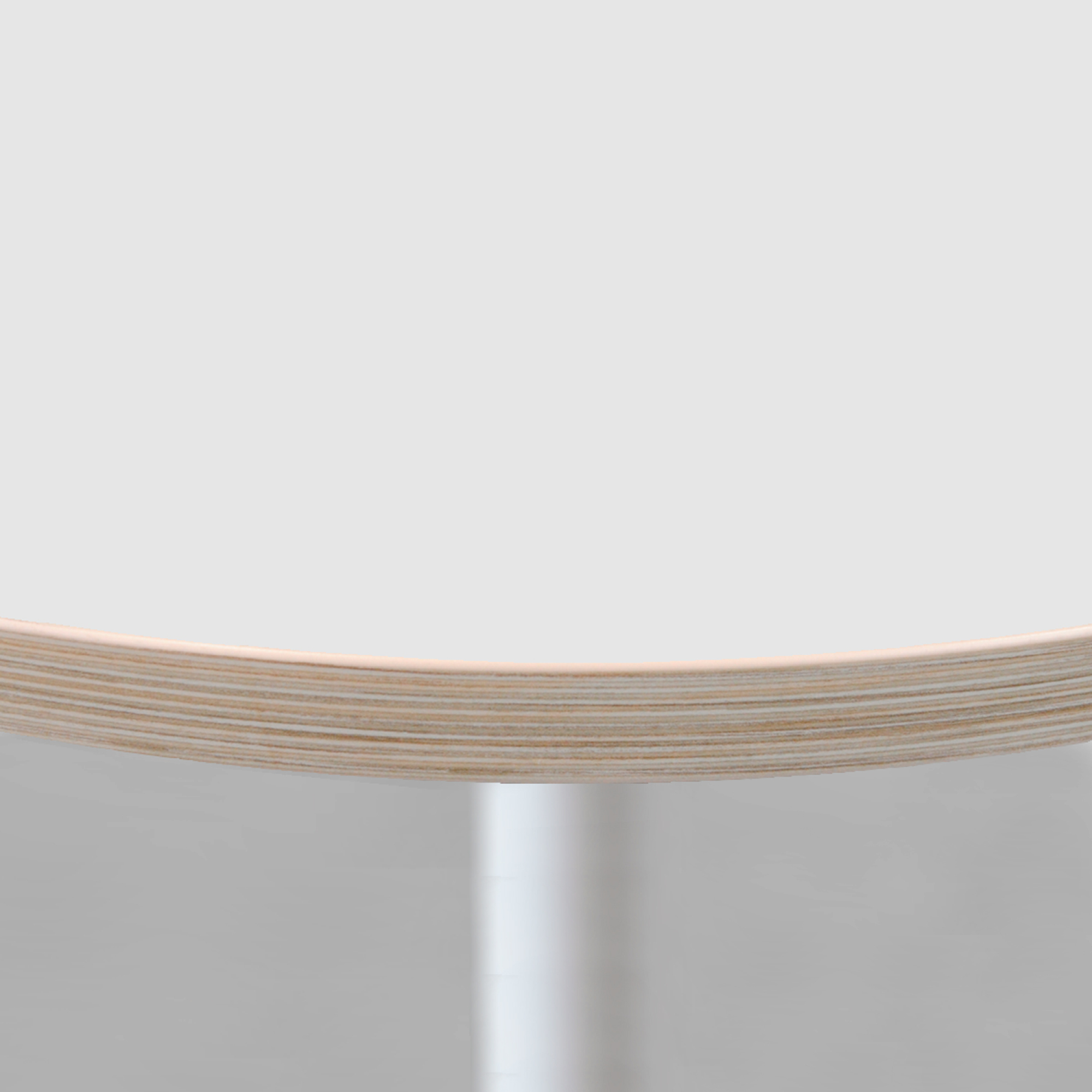 Plateau Ø80 blanc chants bois