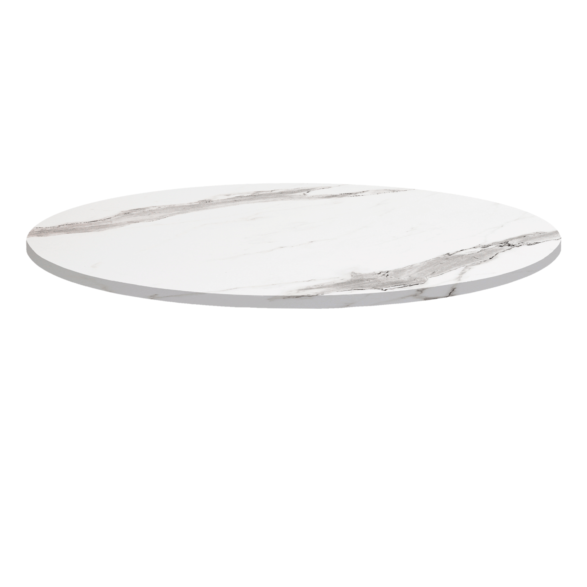 Plateau Ø90 decor marbre blanc