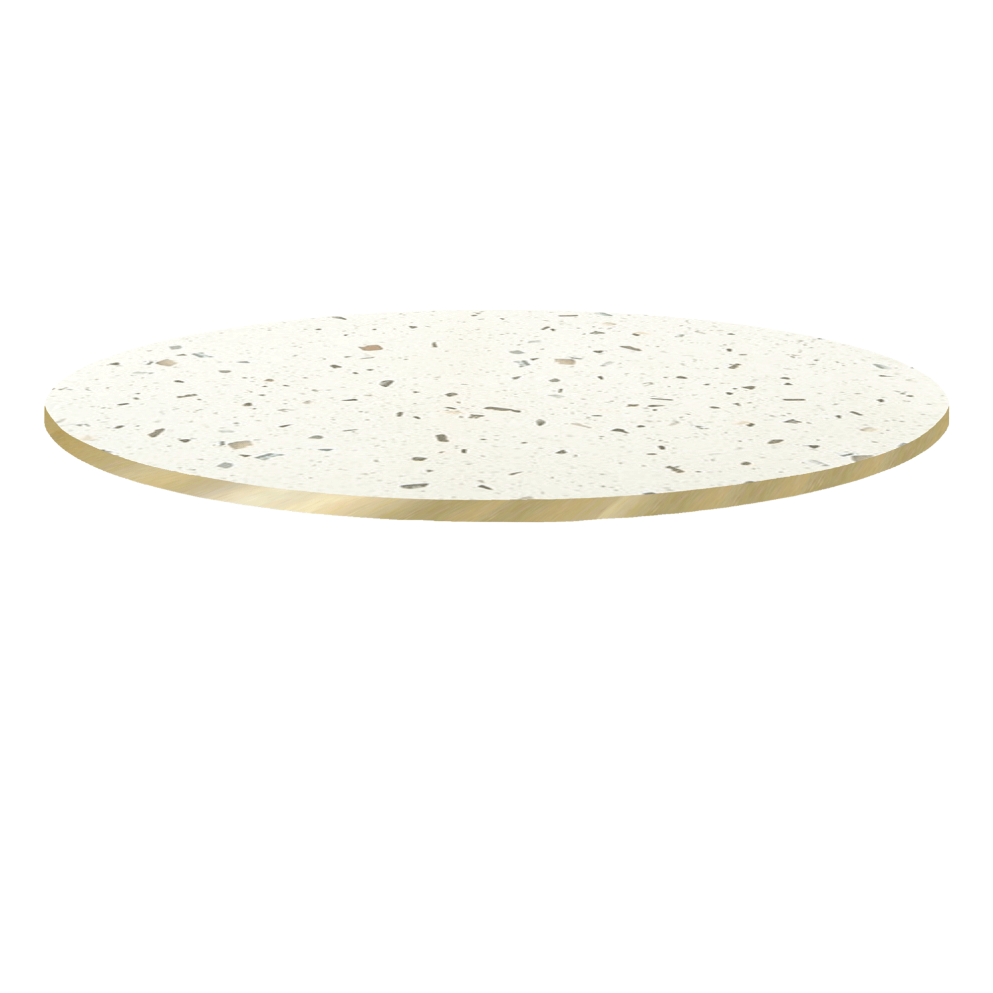 Plateau Ø90 decor terrazzo cassata chants laiton