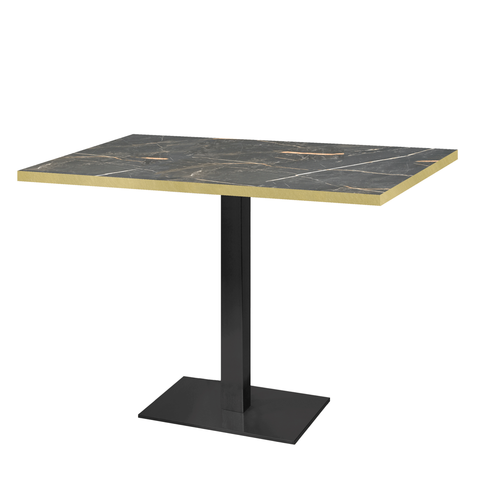 Table 120x70cm - modèle Milan marbre samas chants laiton