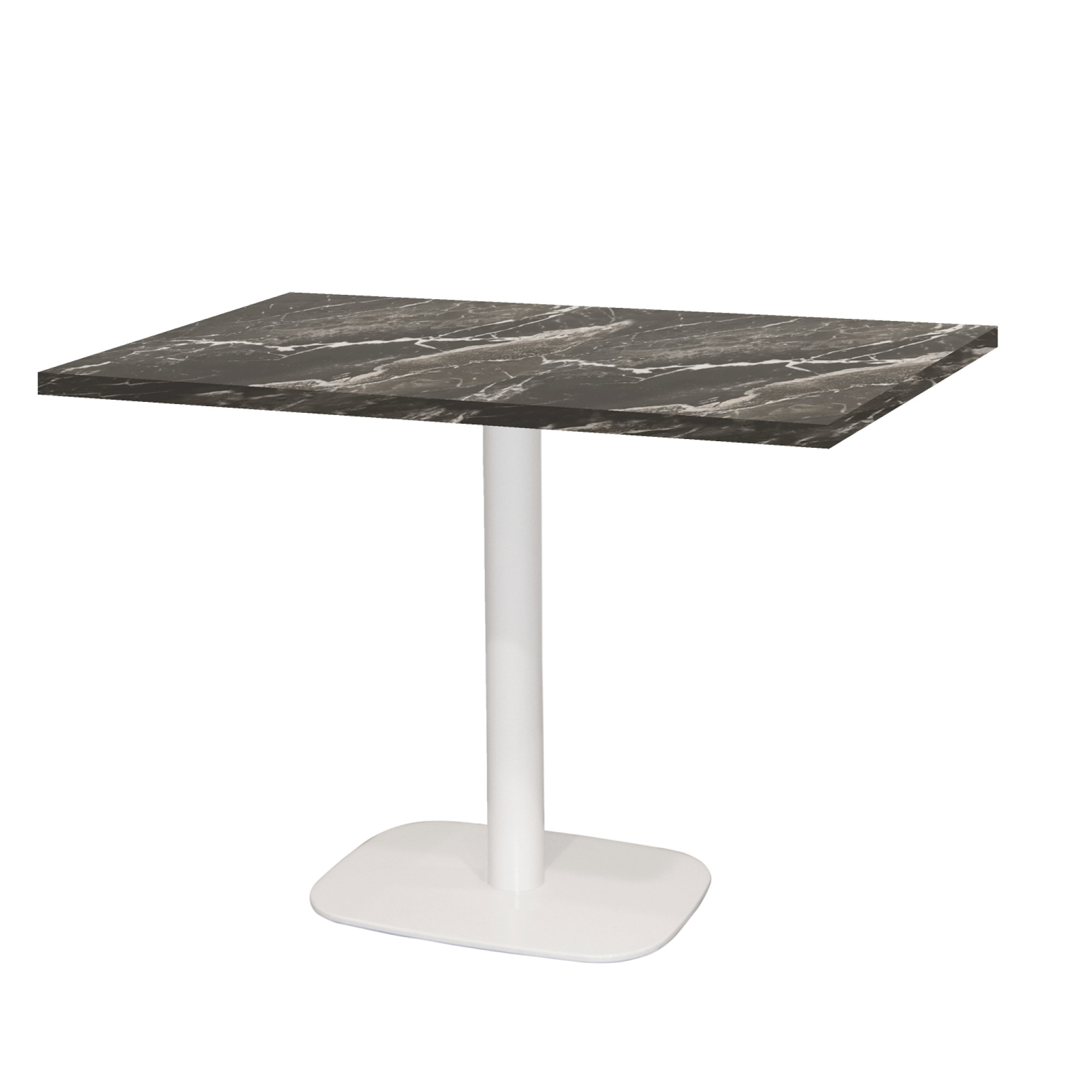 Table 120x70cm - modèle Round blanc marbre royal