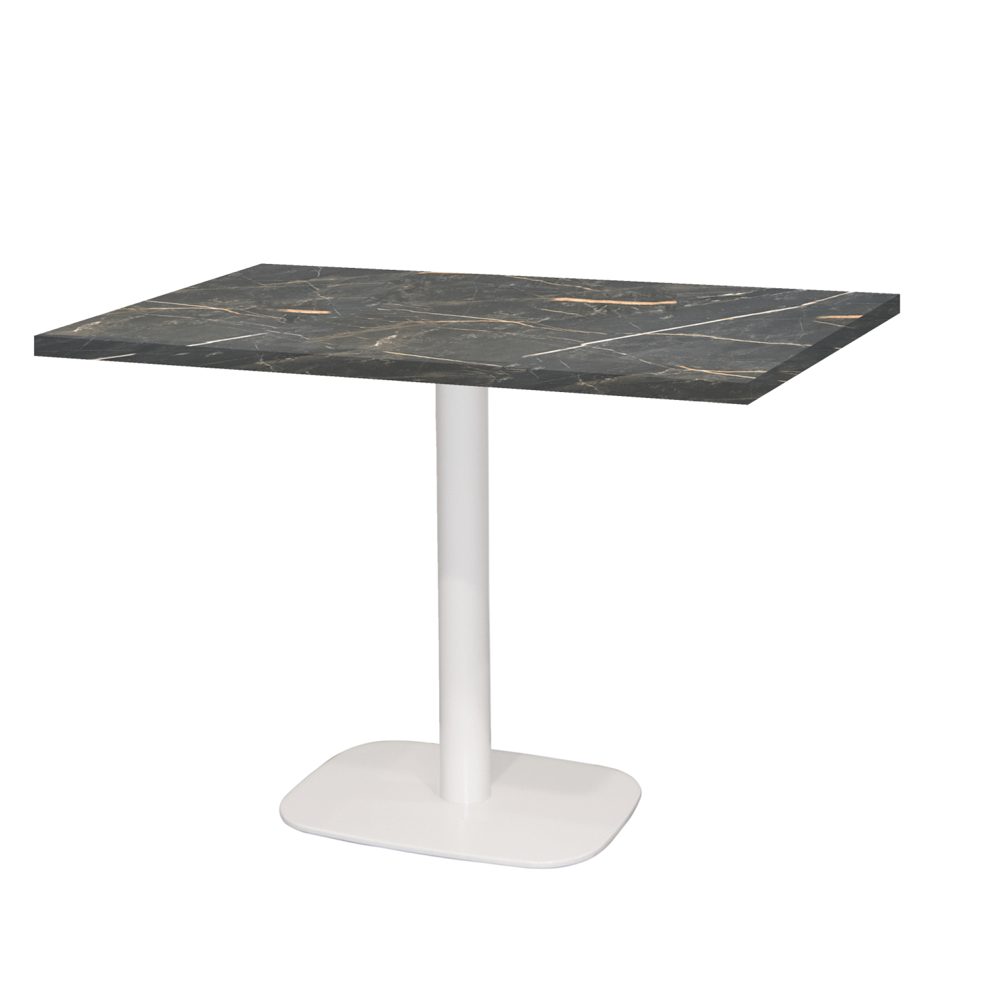 Table 120x70cm - modèle Round blanc marbre tamas