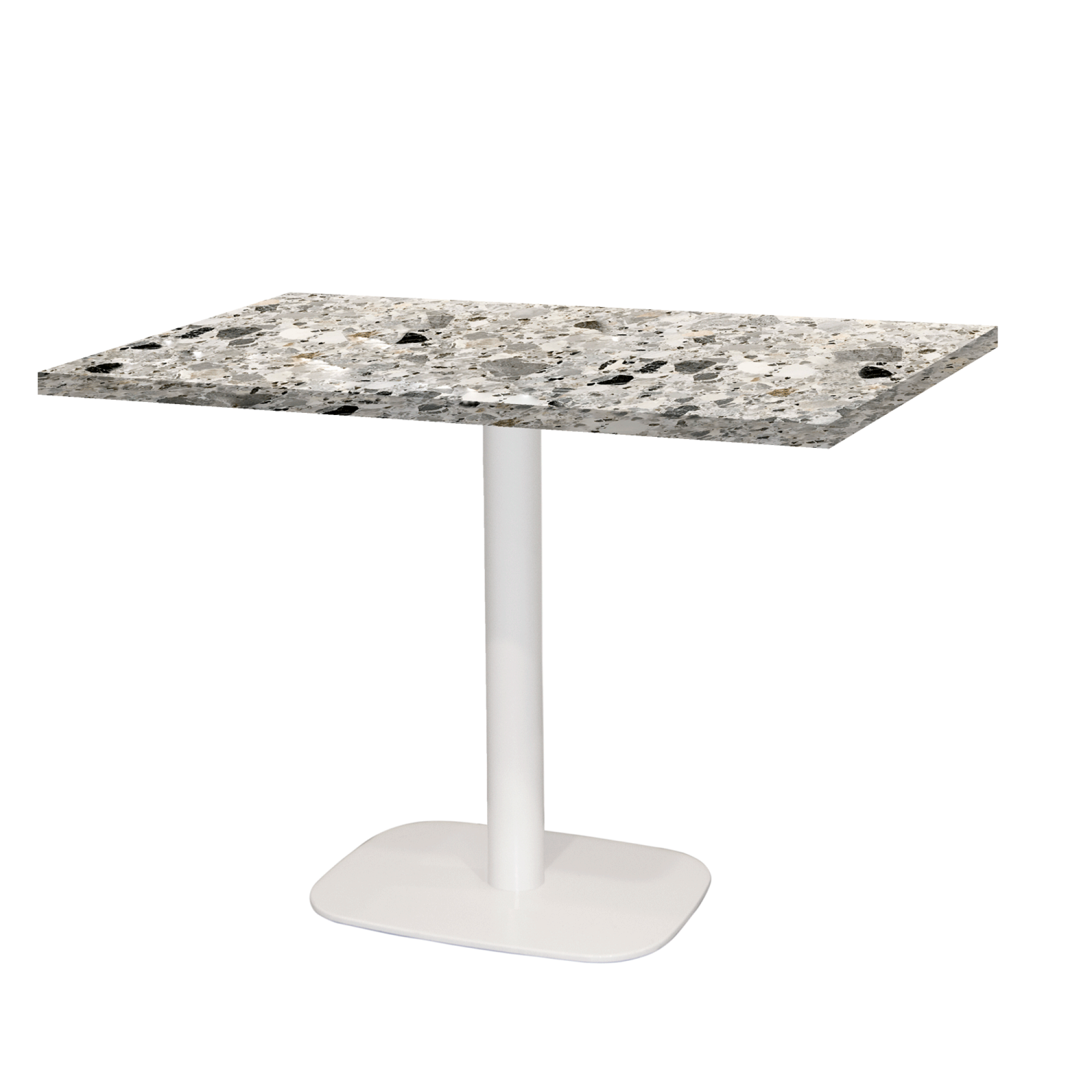 Table 120x70cm - modèle Round blanc terrazzo cepp