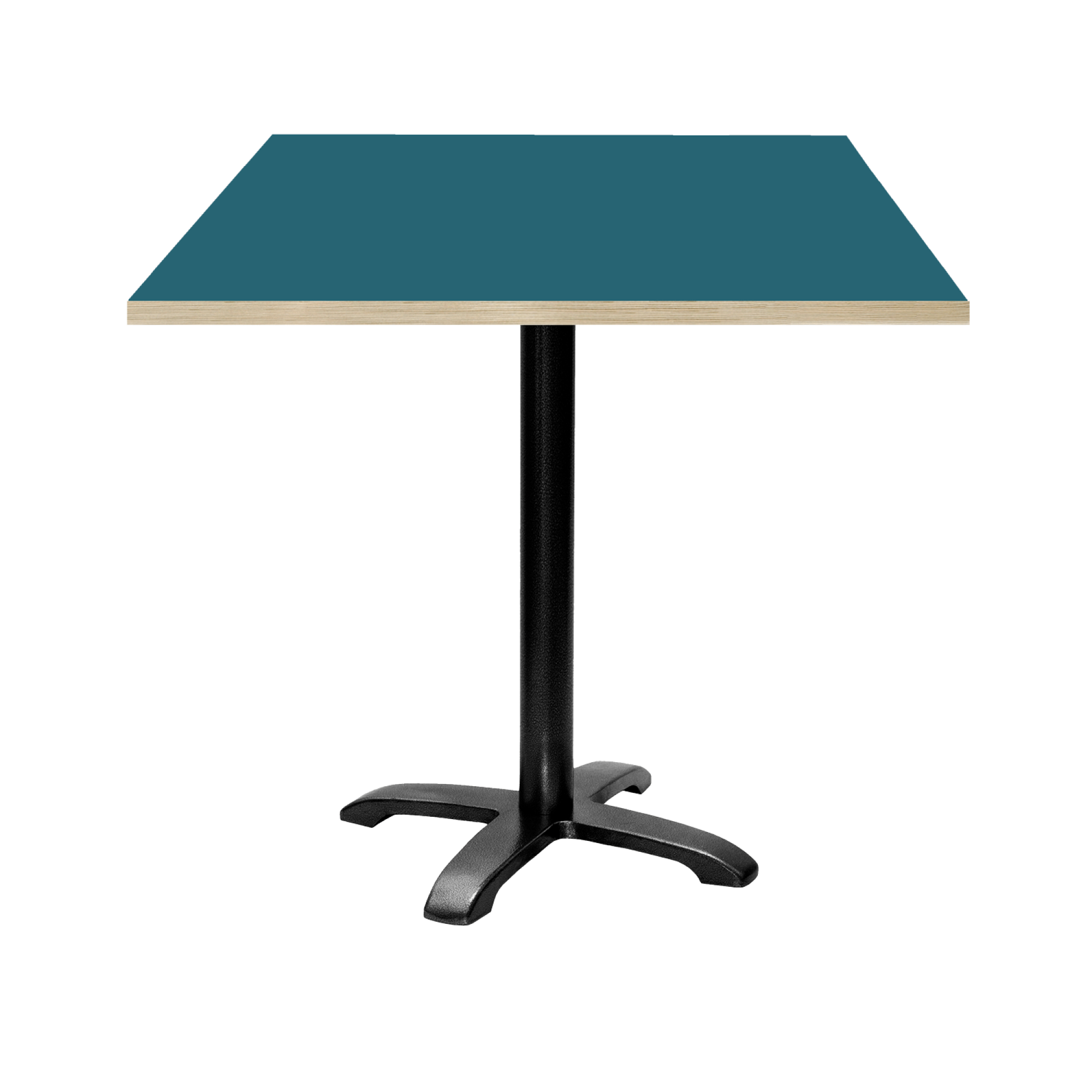 Table 70x70cm - modèle Bazila bleu prusse chants bois