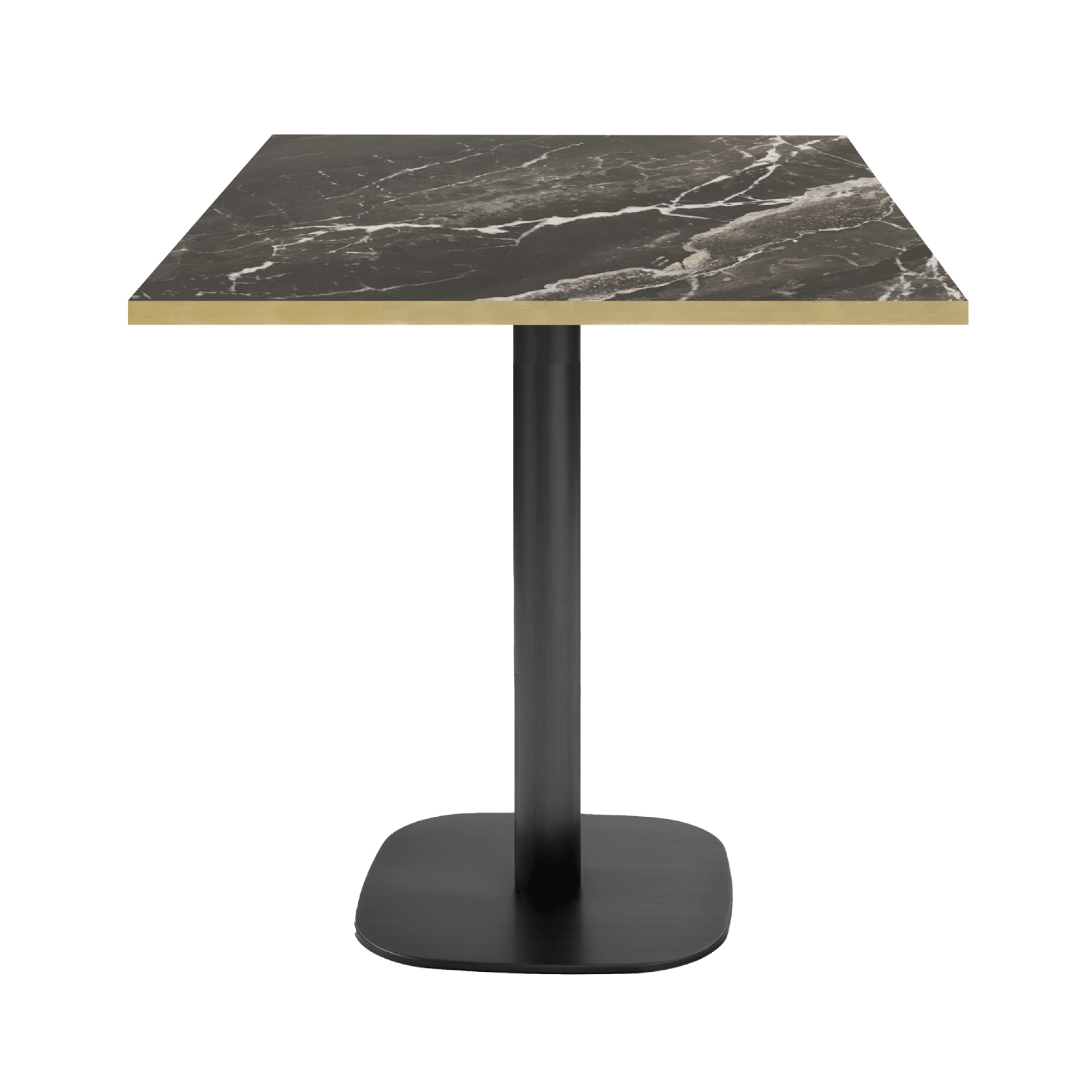 Table 70x70cm - modèle Round marbre royal chants laiton