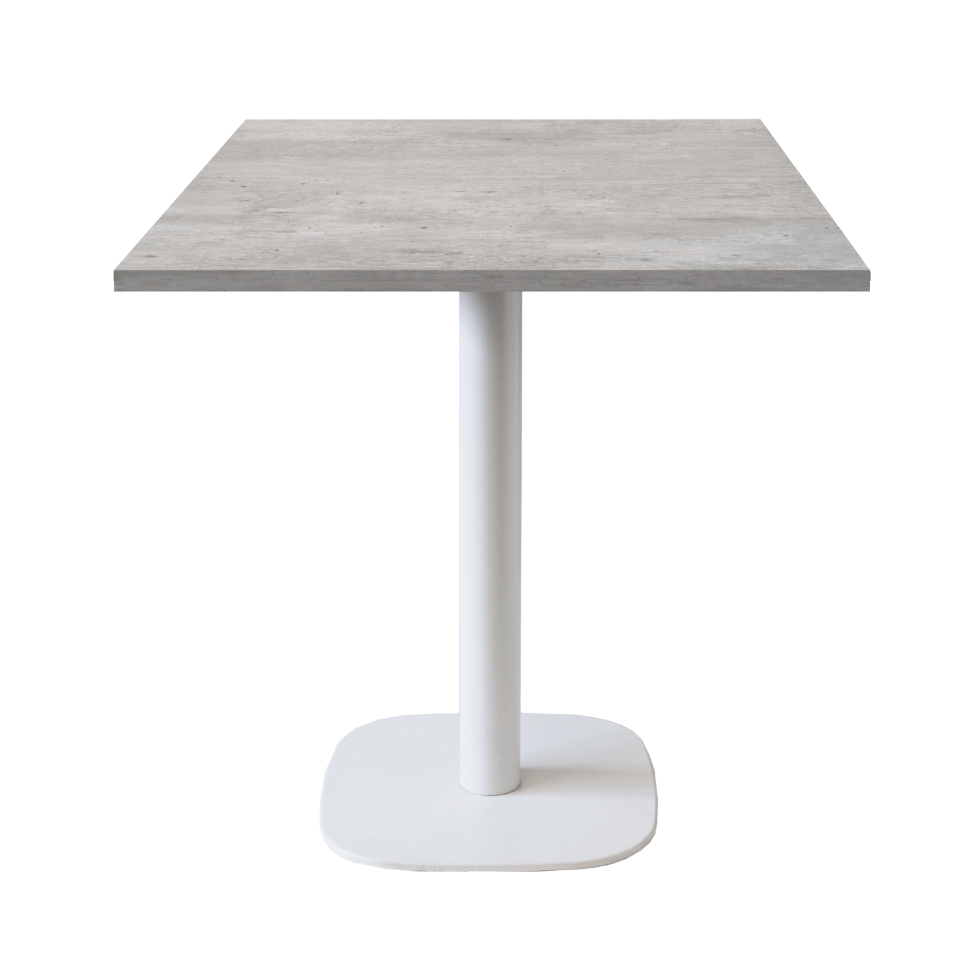 Table 70x70cm - modèle Round pied blanc béton naturel