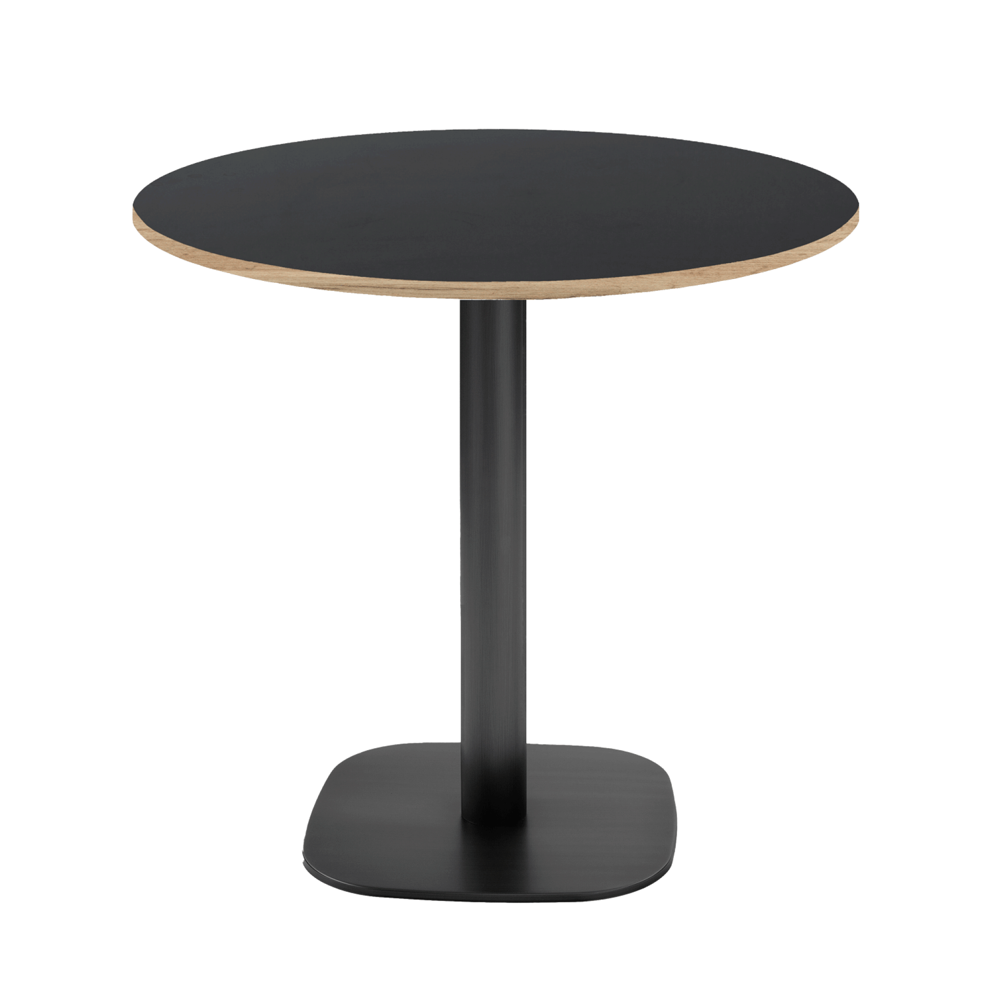 Table Ø70cm - modèle Round noir chants bois