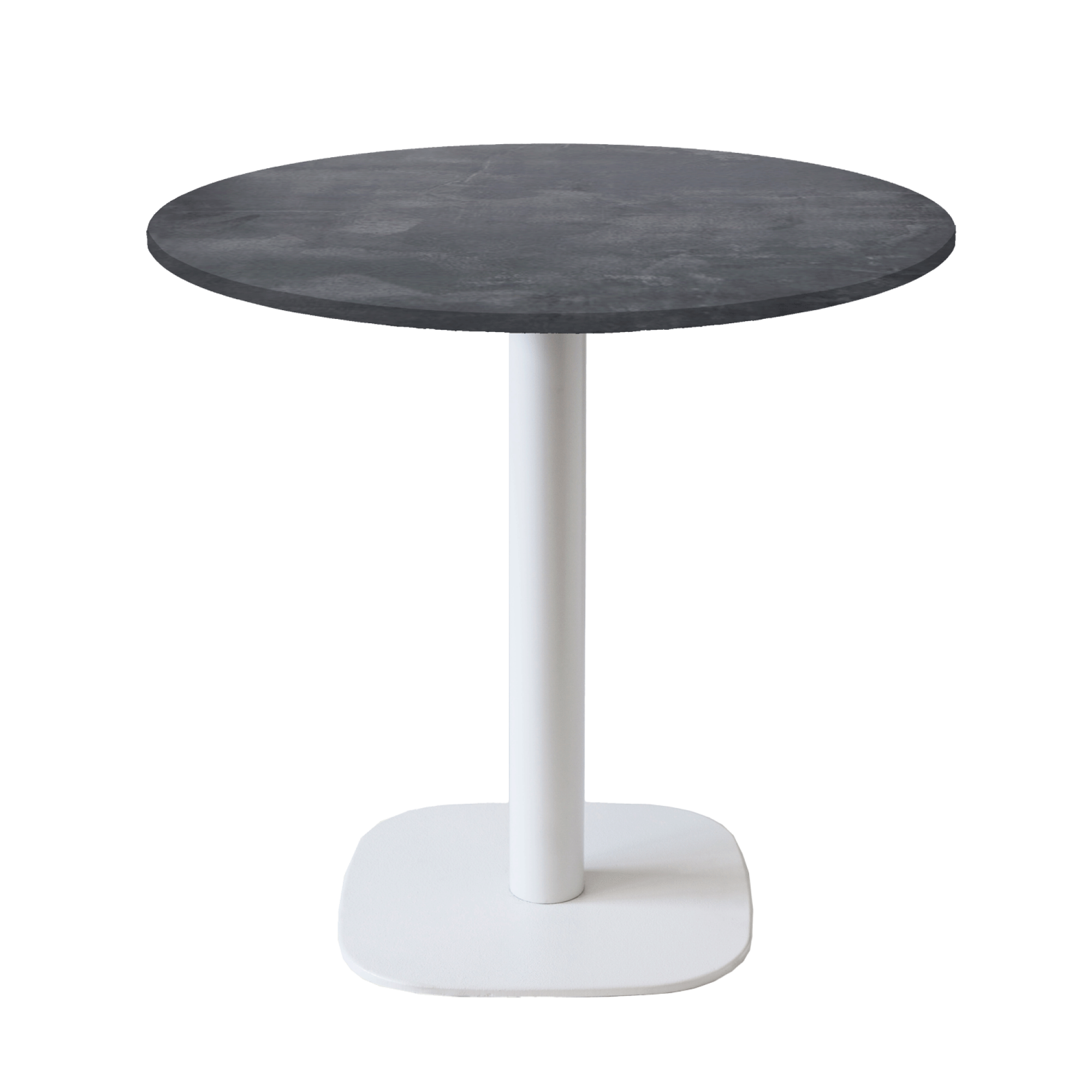 Table Ø70cm - modèle Round pied blanc ardoise métallisée